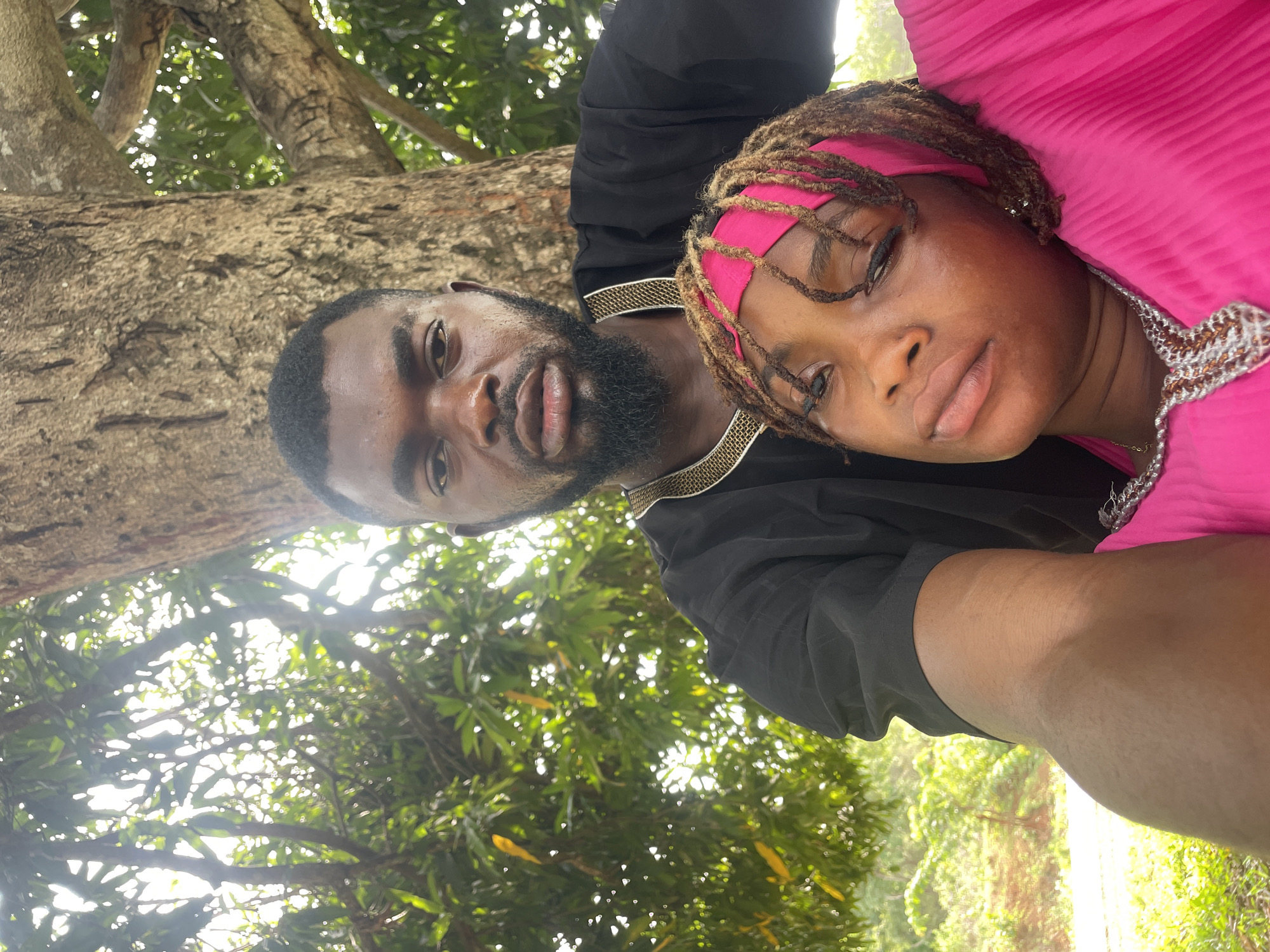 Casual photo session captured in Nigerian mango orchard