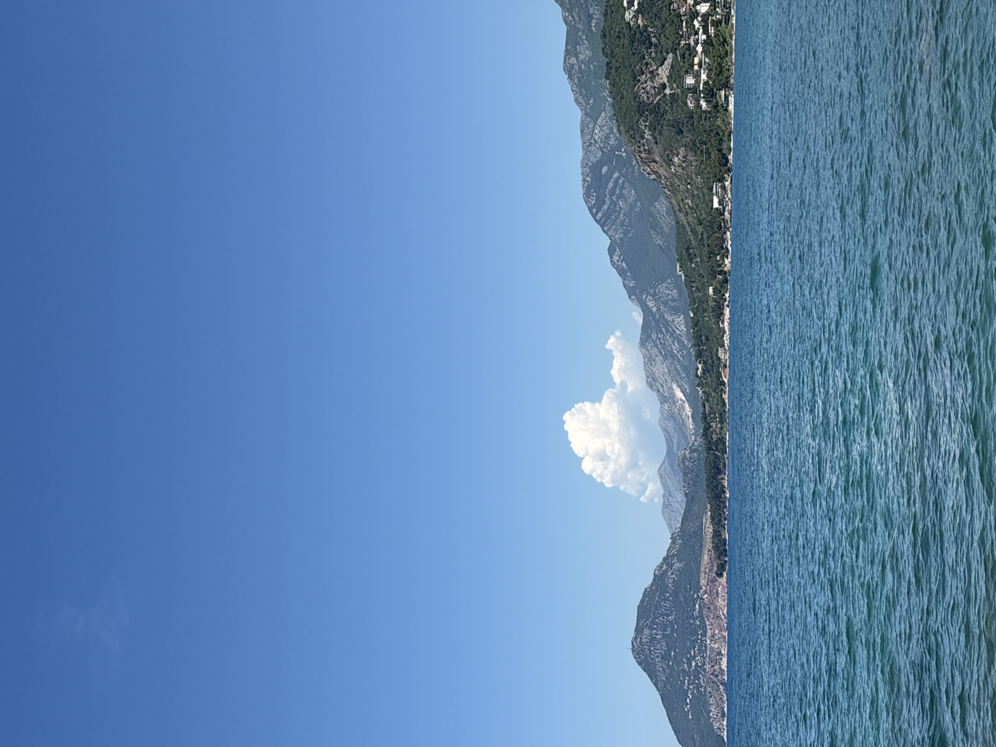 Rocky Adriatic coastline in Bar on a clear summer morning