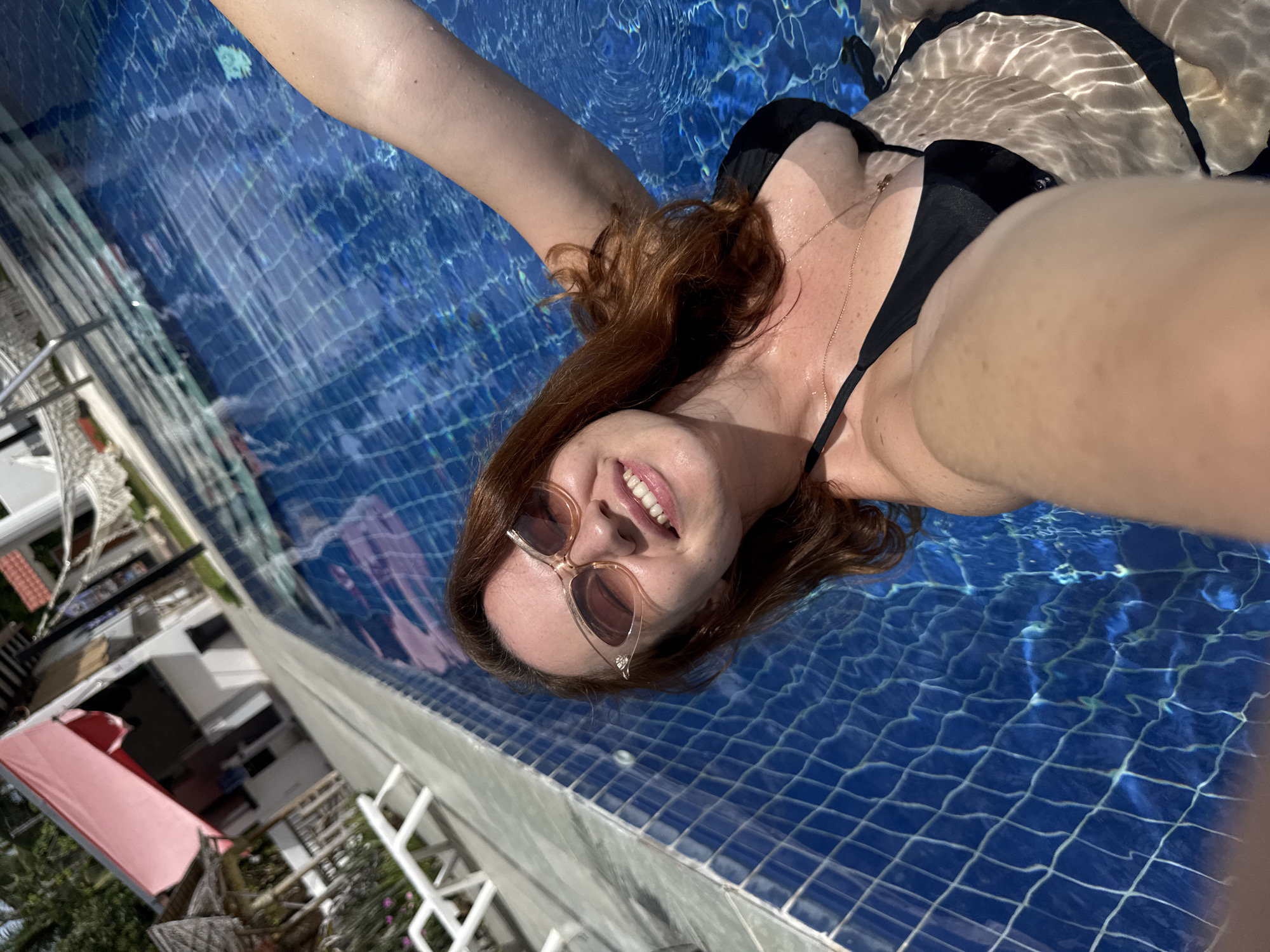 Lazy morning pool session in Baan Taling Ngam, Koh Samui