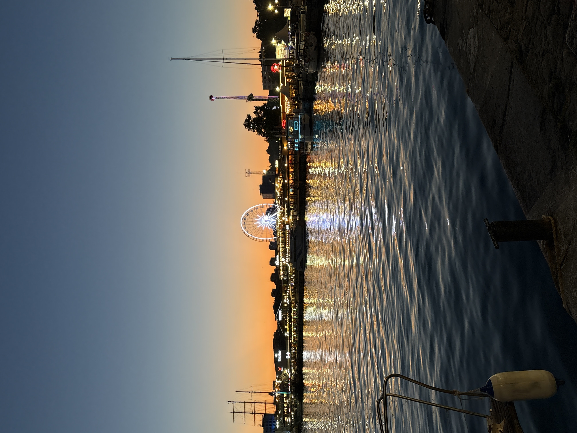 Sunset to nightfall along Varna's Sea Garden waterfront