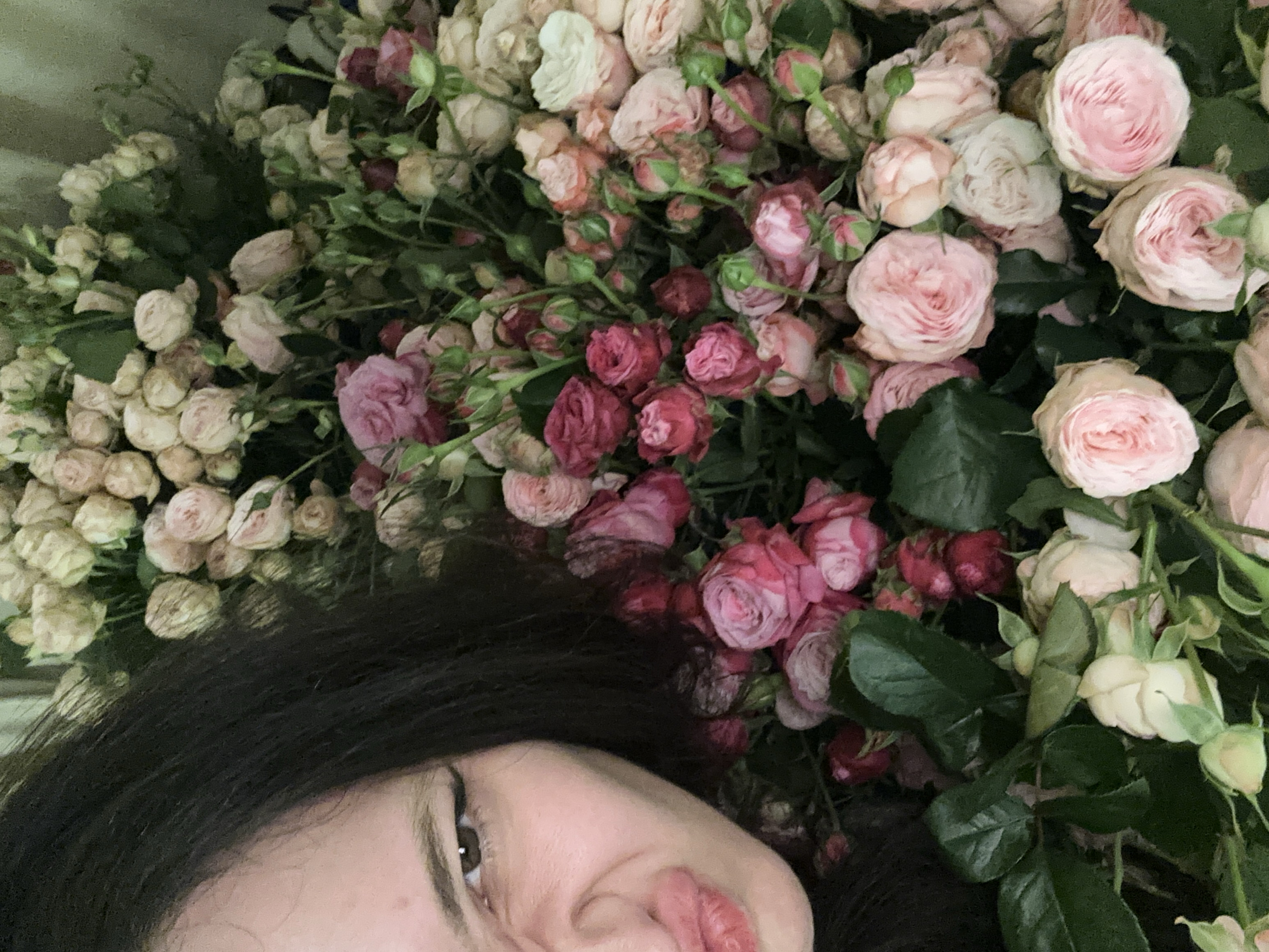 Valentine's Day rose arrangement photographed in Yerevan