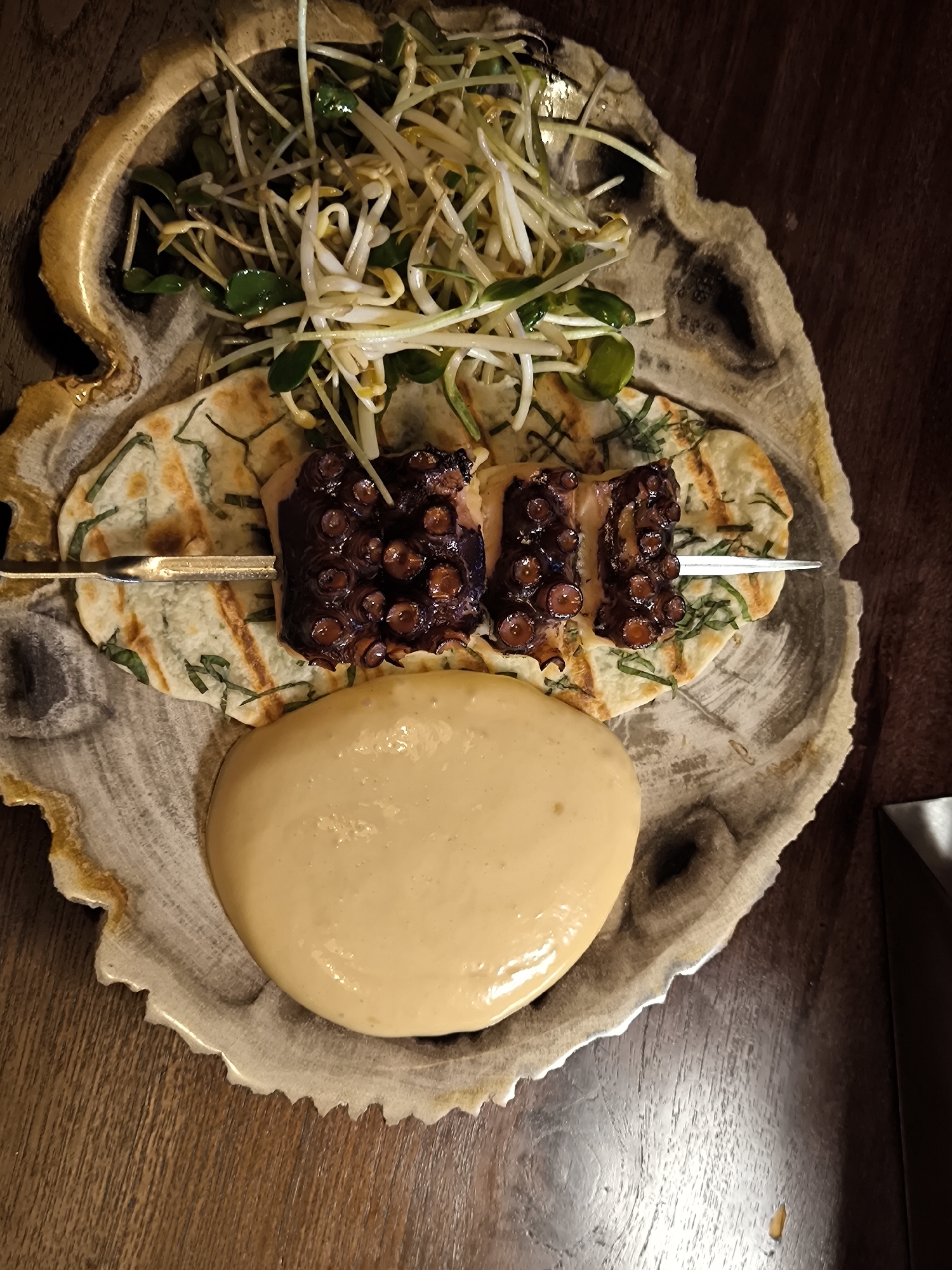 Lunch documentation captures octopus meal, bandaged diner in Ubud