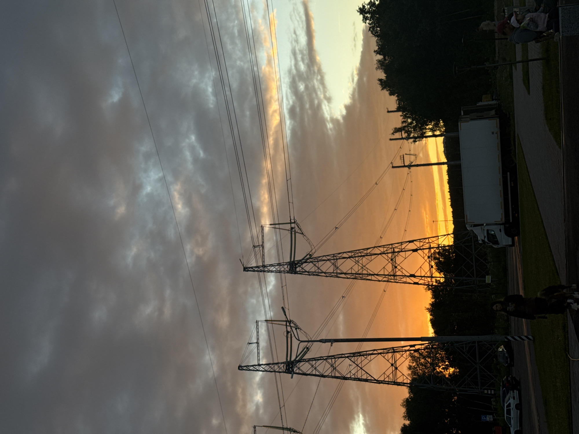 Colorful sunset sky over Bobrovo, Russia