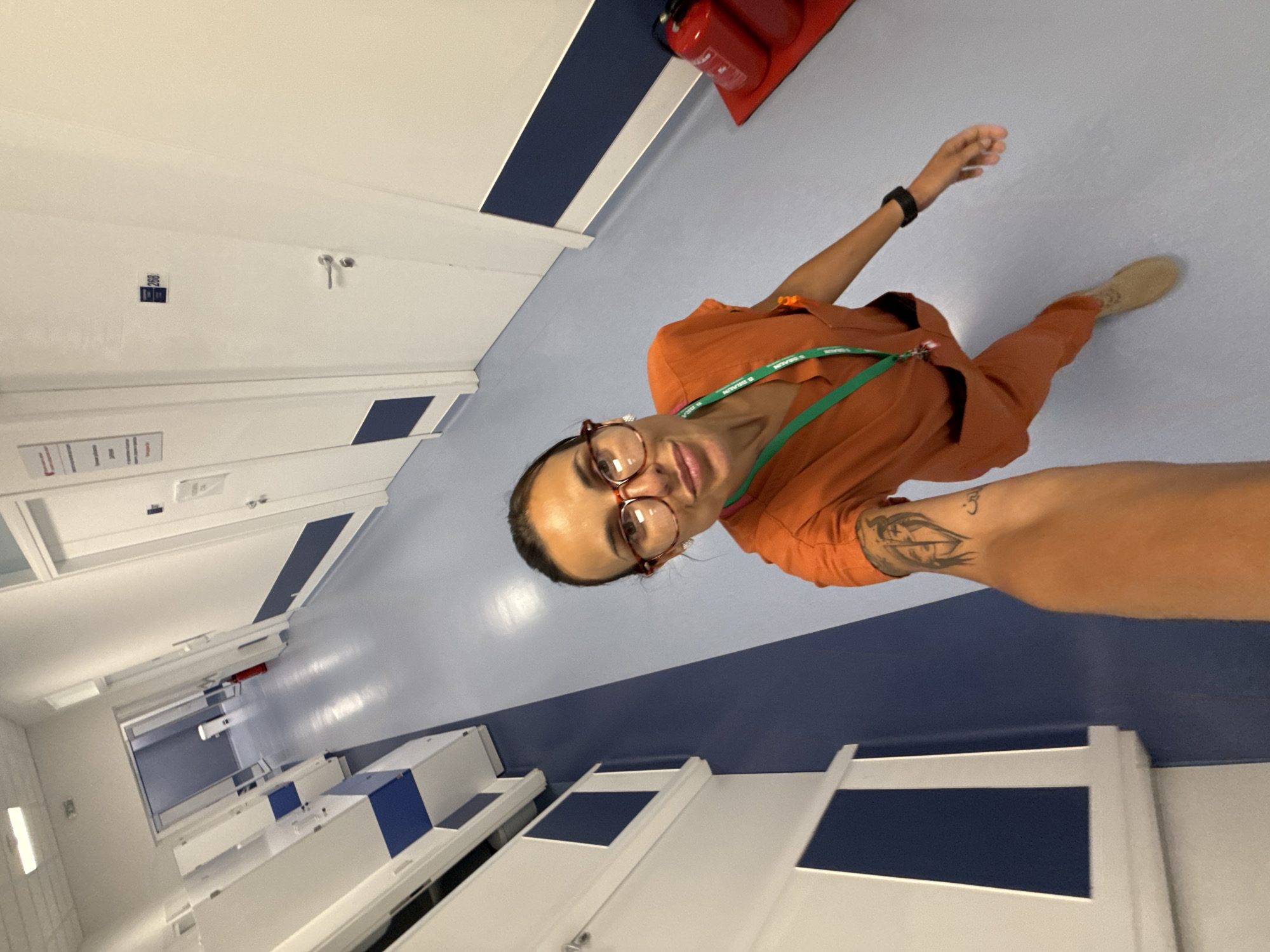 A shift day at a Pleven hospital, documented in orange scrubs