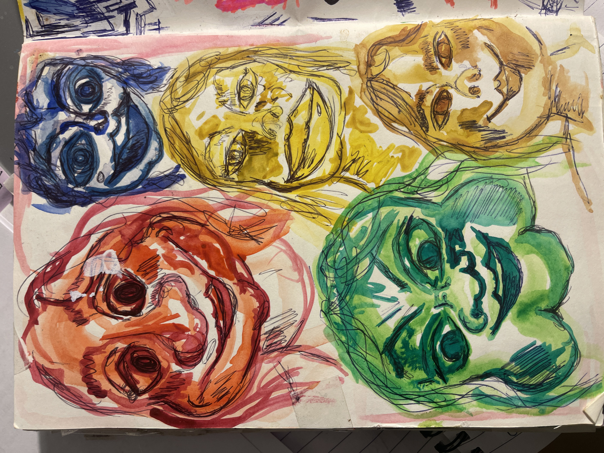 Artist documents colorful sketches and houseplant in Maidstone home
