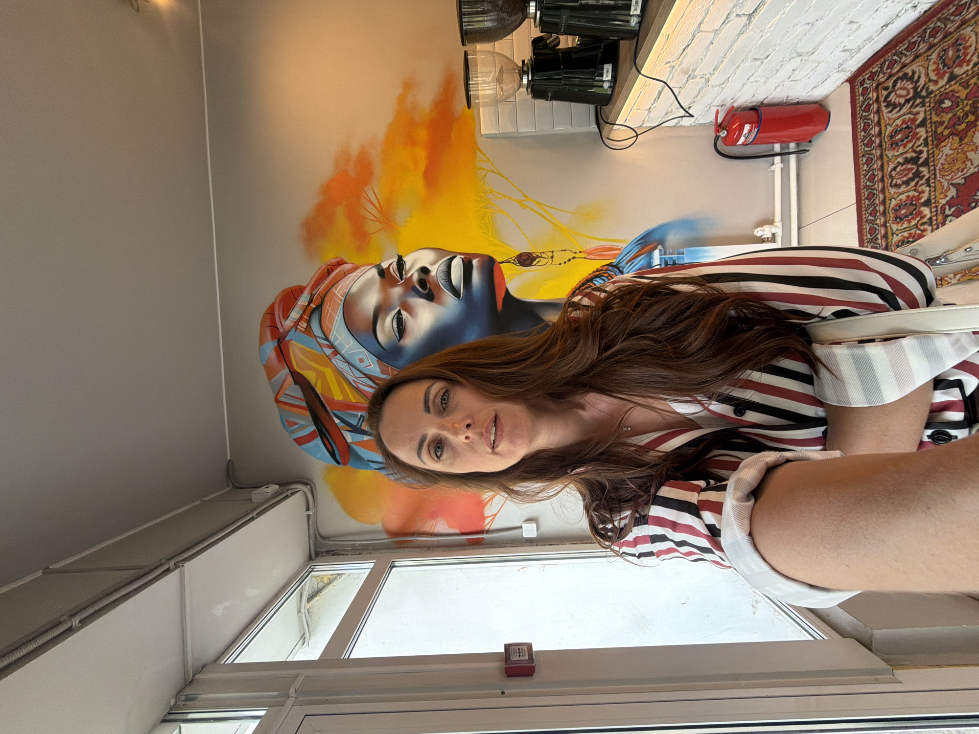 Morning cafe visit in Birobidzhan, murals and selfies