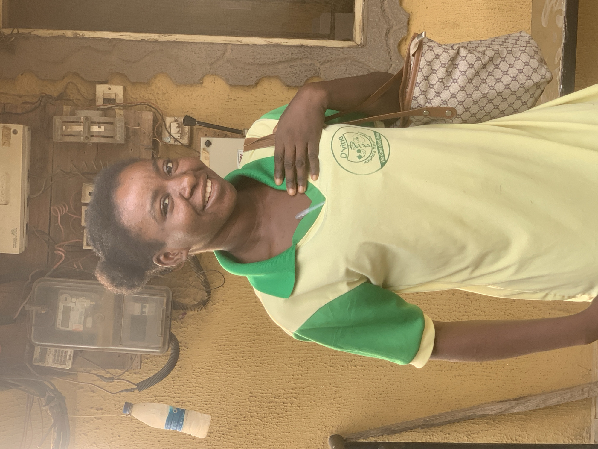 Healthcare workers photographed during morning hours in Shagamu, Nigeria