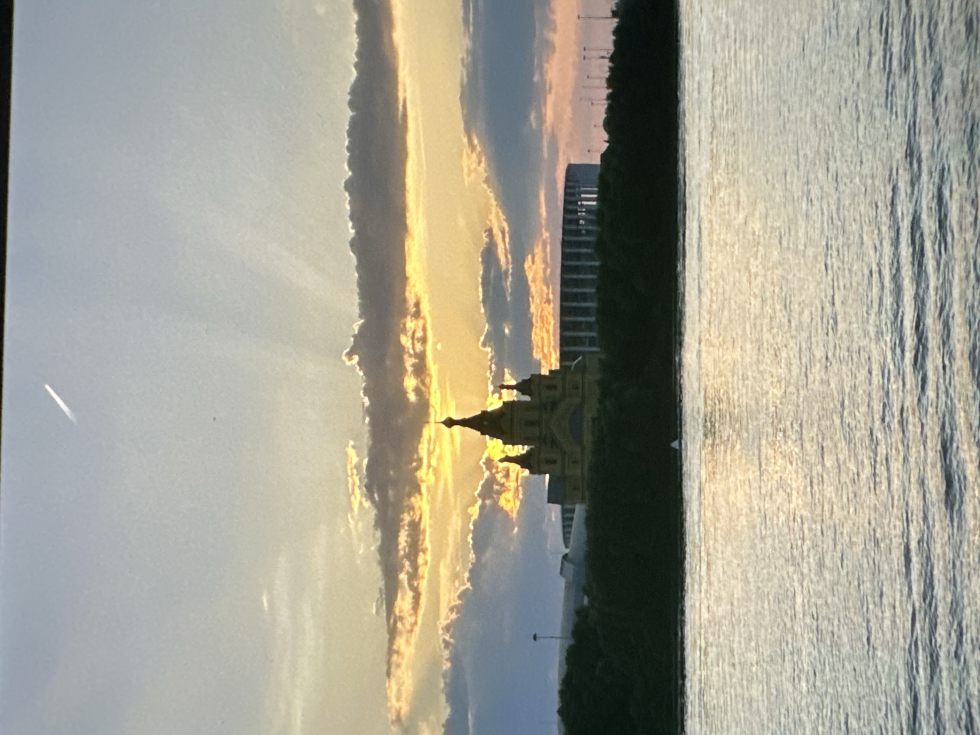 Golden sunset over the Volga River, Nizhny Novgorod