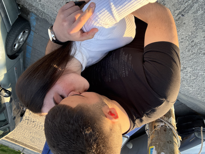 Couple's intimate moments documented across Plovdiv streets
