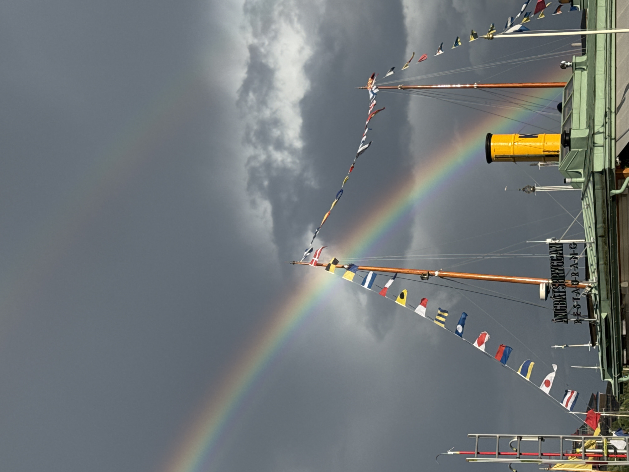 Double rainbow over Stockholm's waterfront, July 2026