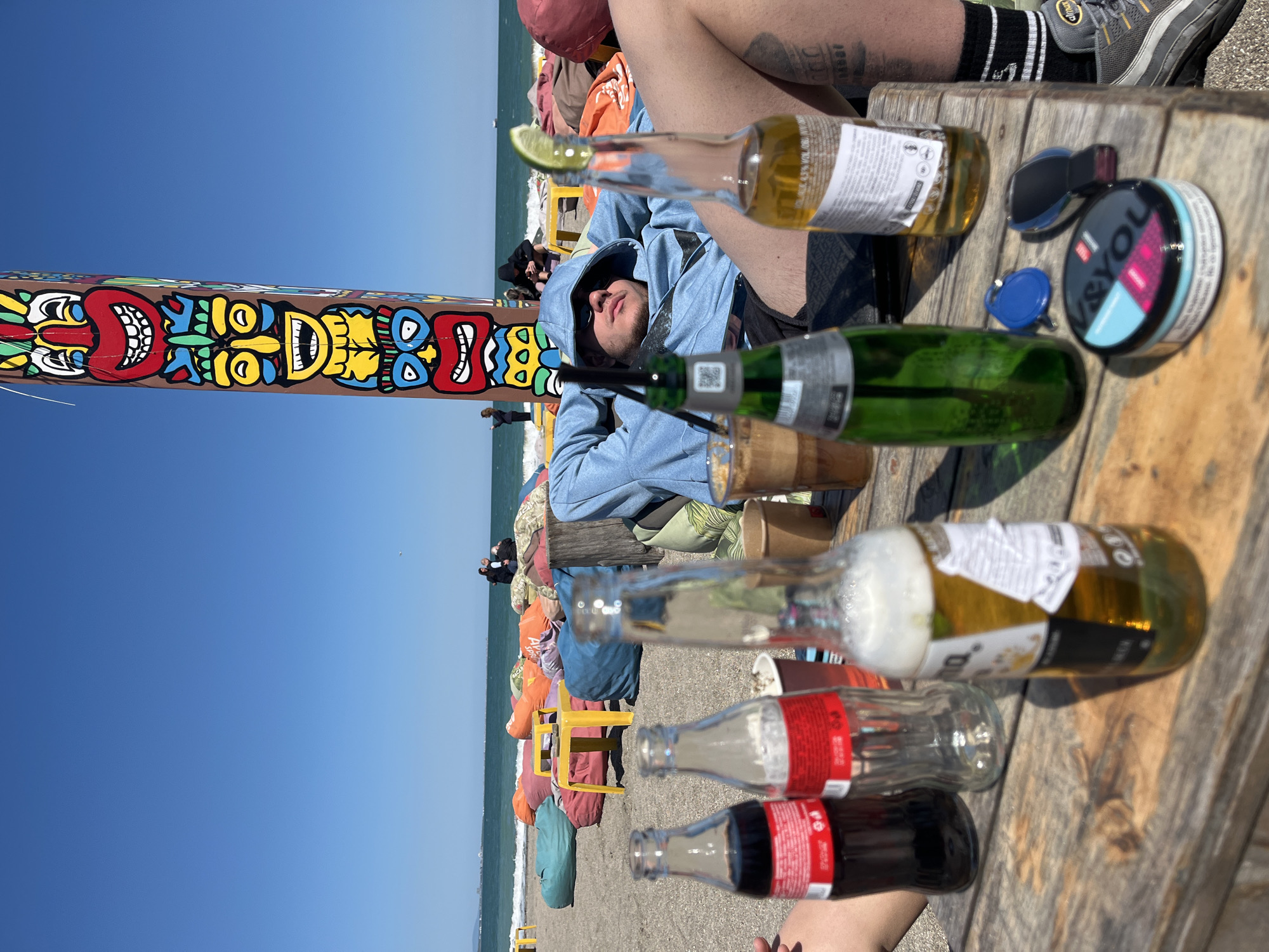 Casual beach day in Burgas with beanbags and beverages