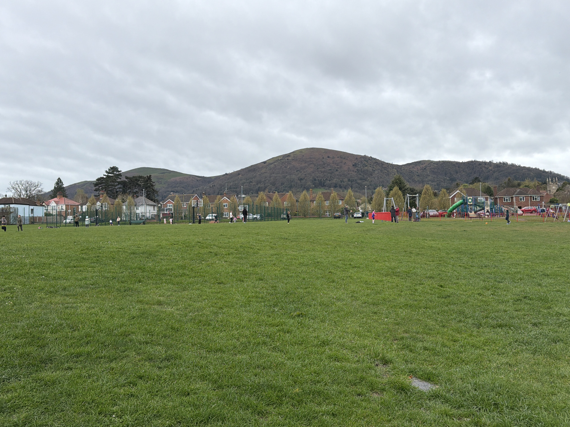 People enjoy recreational time at Malvern Hills field