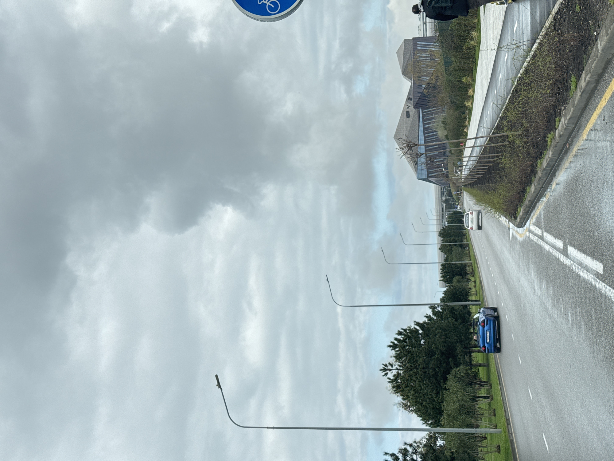 Morning traffic observed on overcast Sirius, Russia road