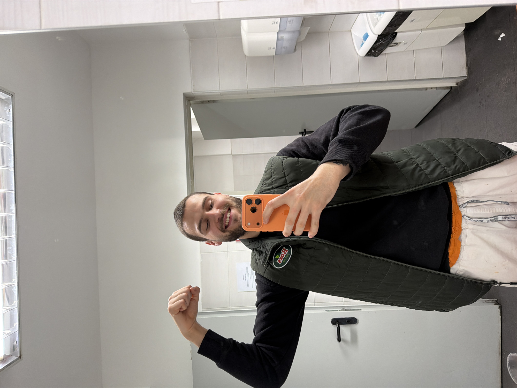Man takes selfie in Lozen, Bulgaria bathroom
