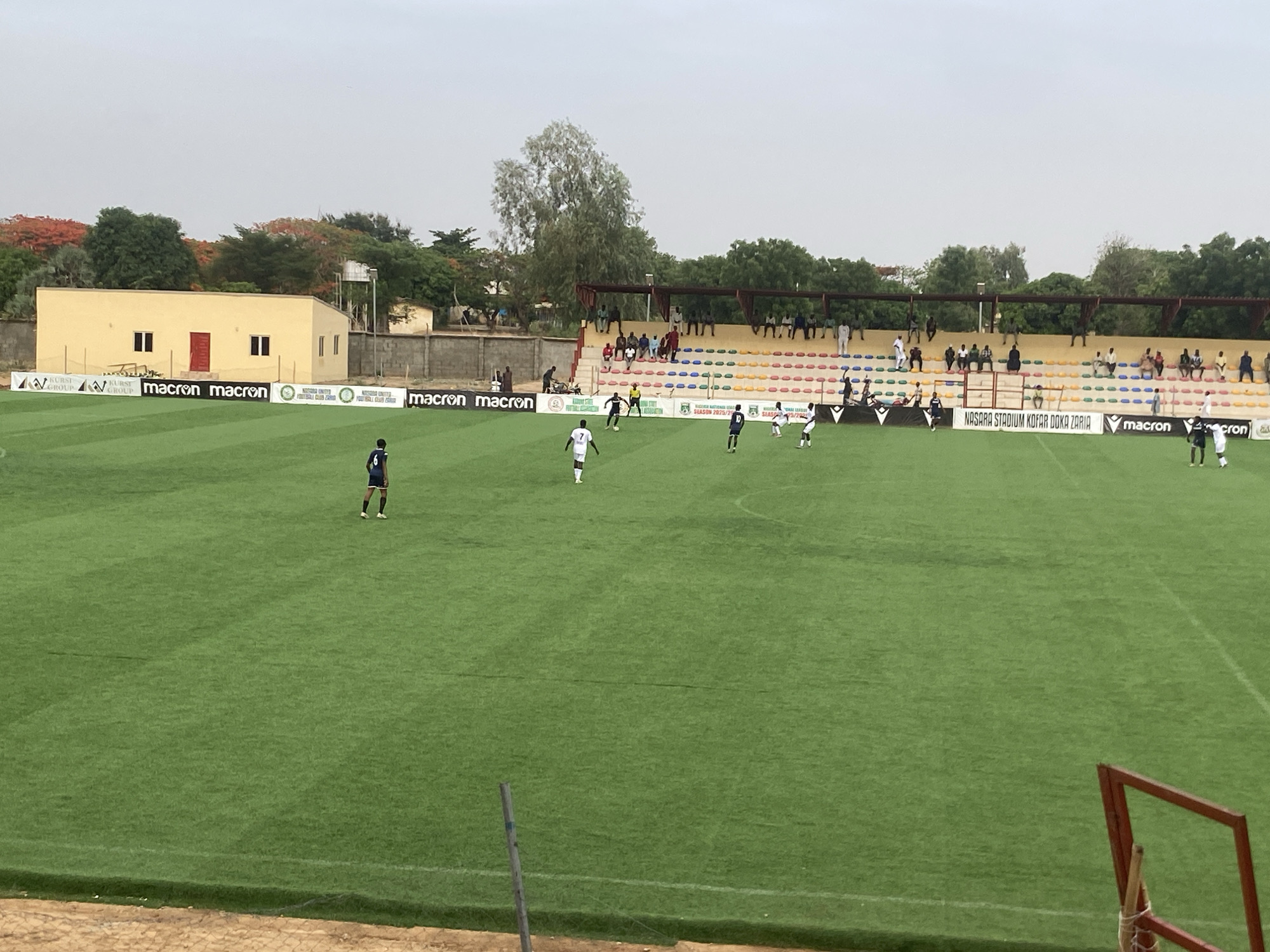 Soccer match underway at Nasara Stadium in Tudun Wada