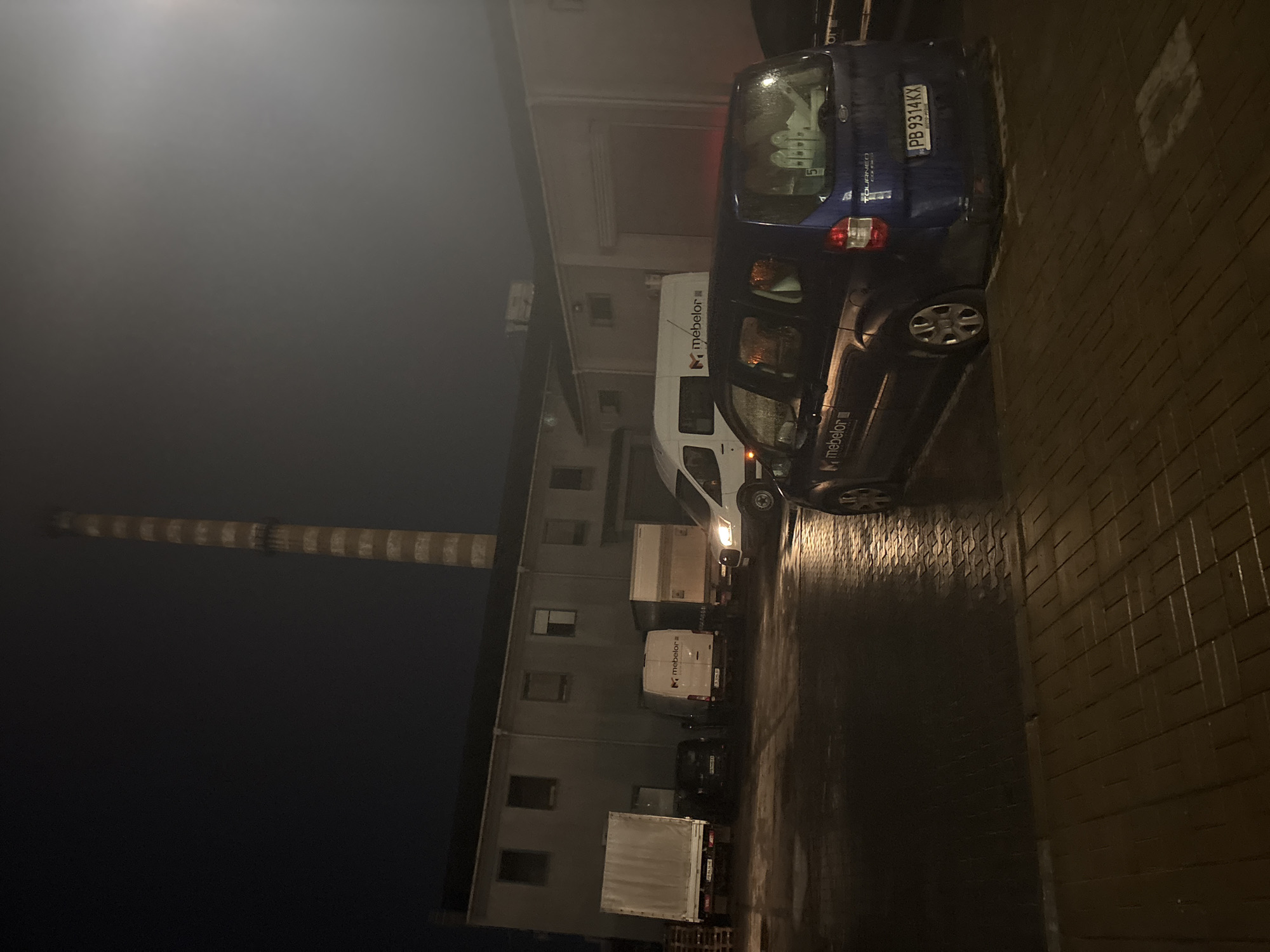 Vehicle parked on Plovdiv street during night hours