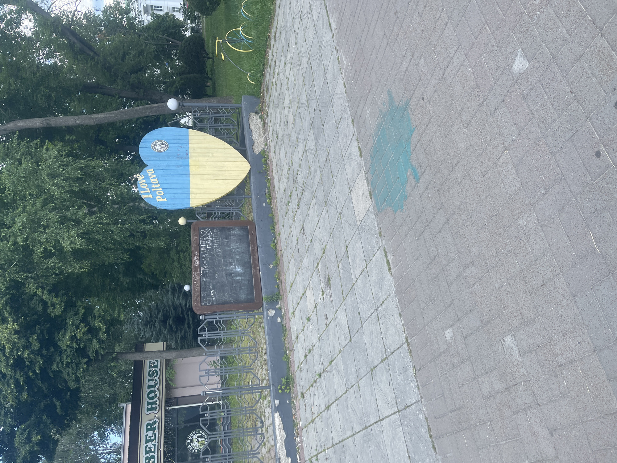 Sunny afternoon walk through parks and monuments in Poltava