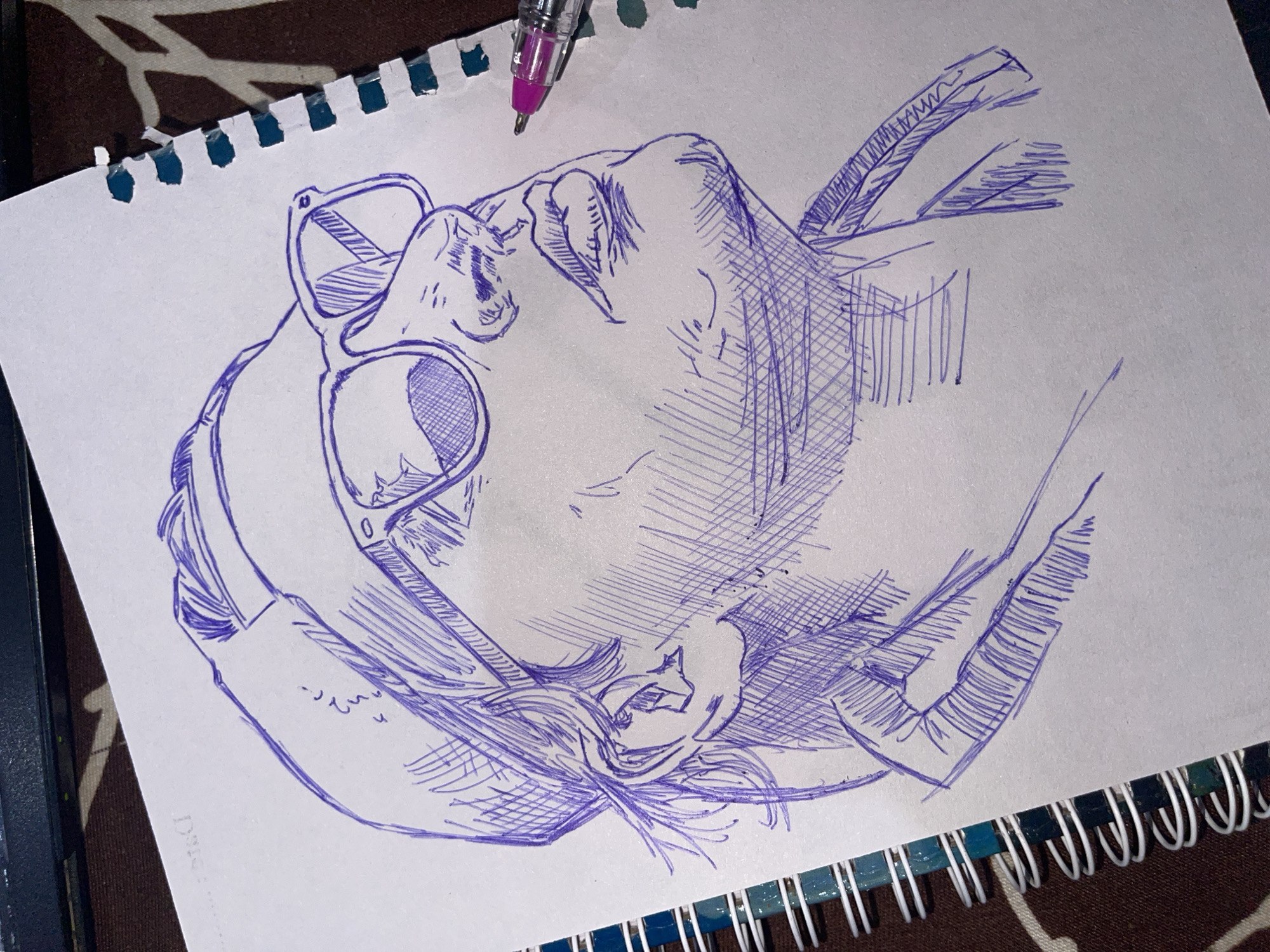 Pen-and-ink portrait sketches in progress, Abuja
