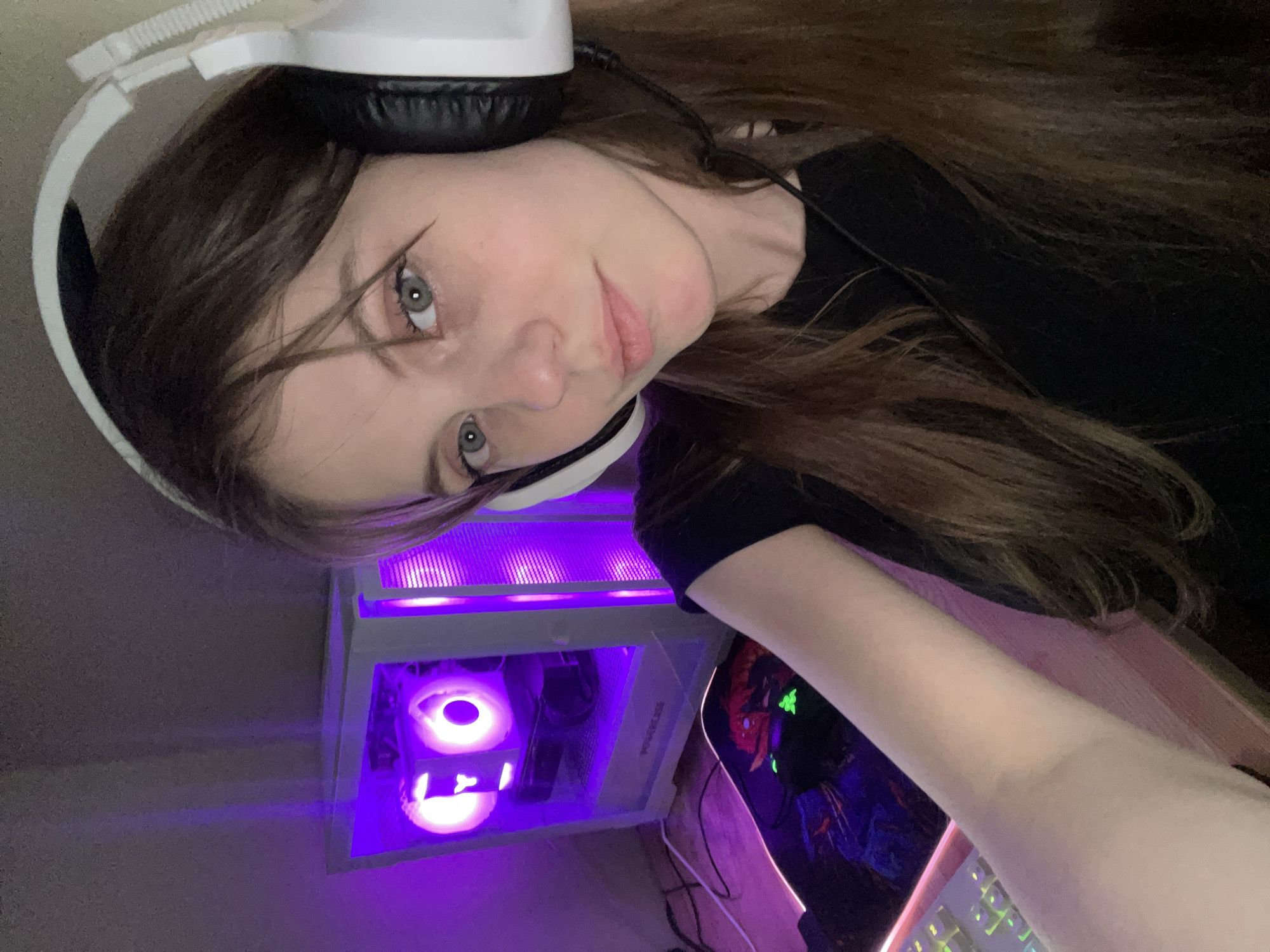 Woman gaming with headphones captured in Ufa, Russia