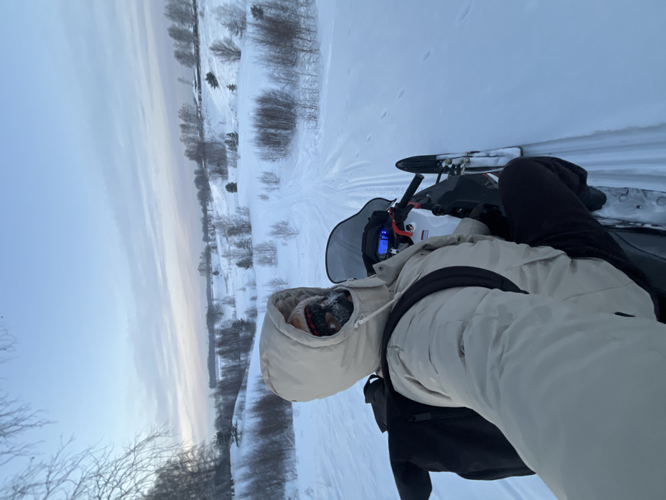 Winter snowmobile ride documented in rural Russia