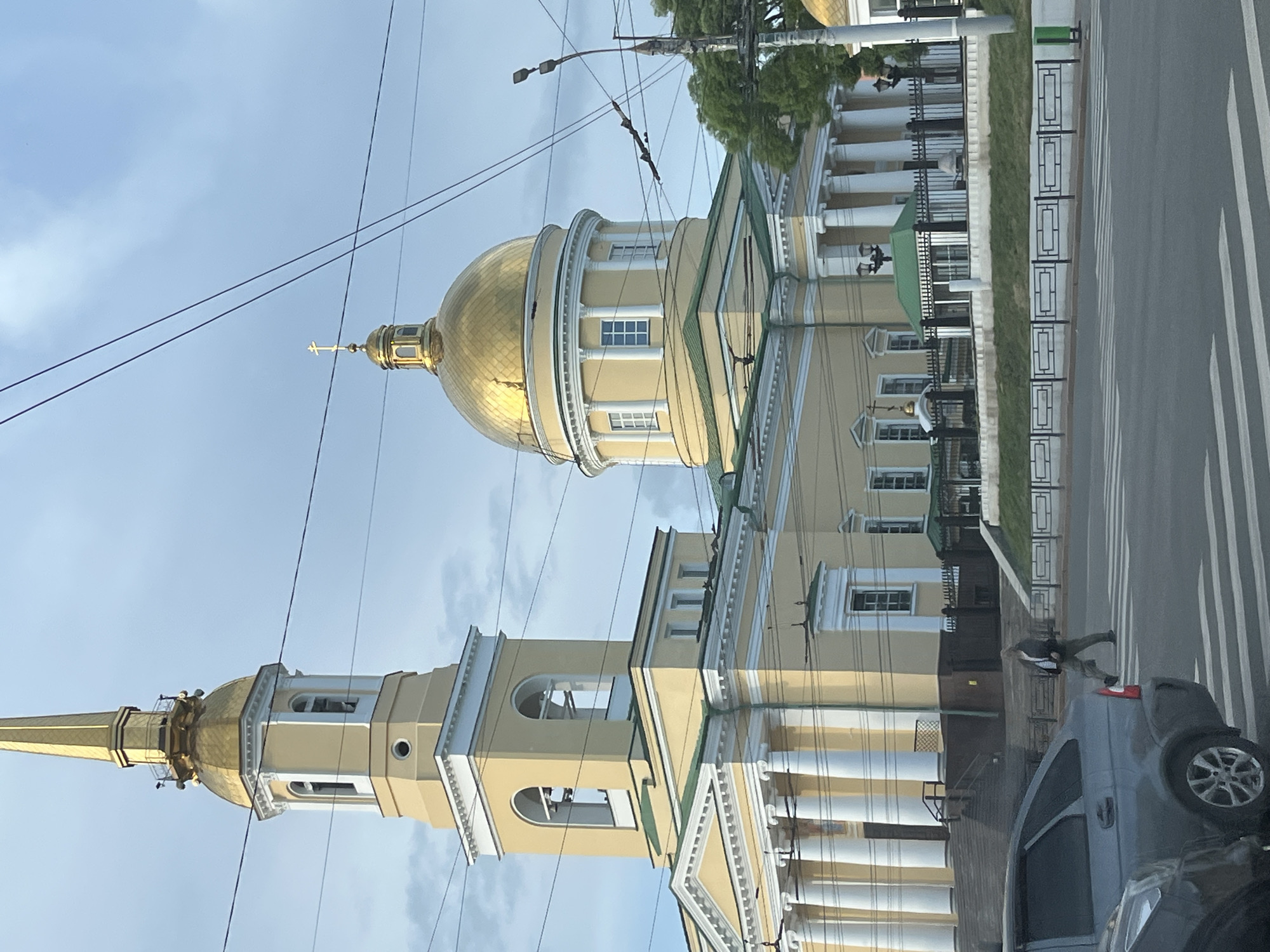 Street activity observed near St. Michael's Cathedral, Izhevsk
