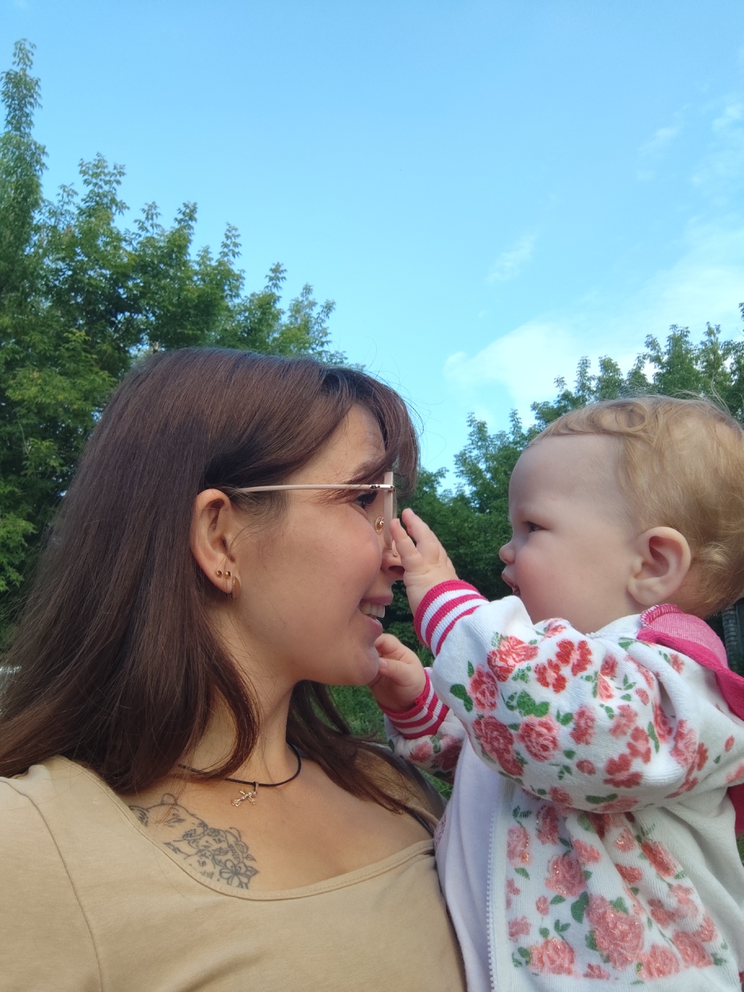 Quiet afternoon moments with a baby and a dog in Fokino