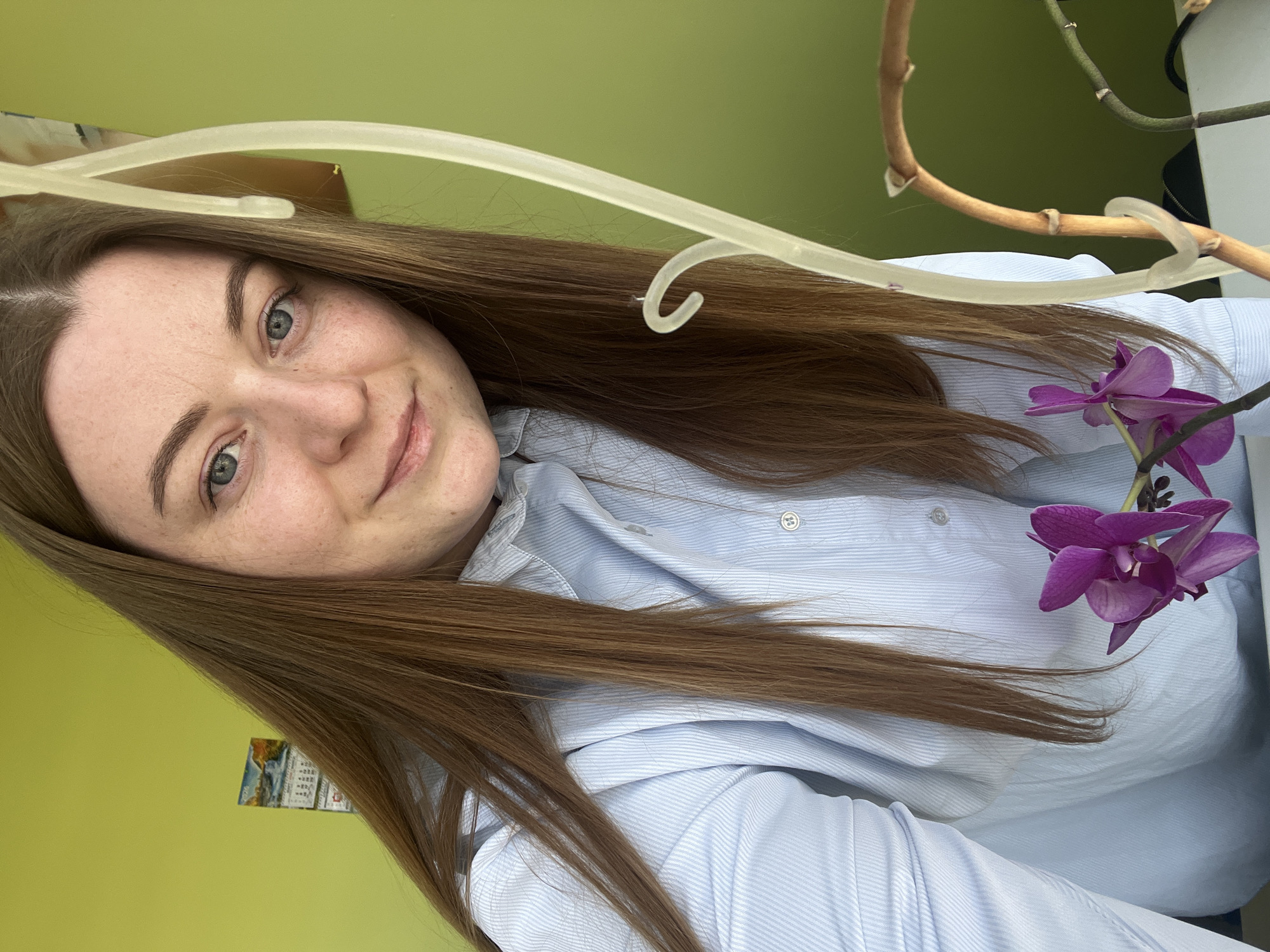 Woman takes selfies, street photos in Klin, Russia