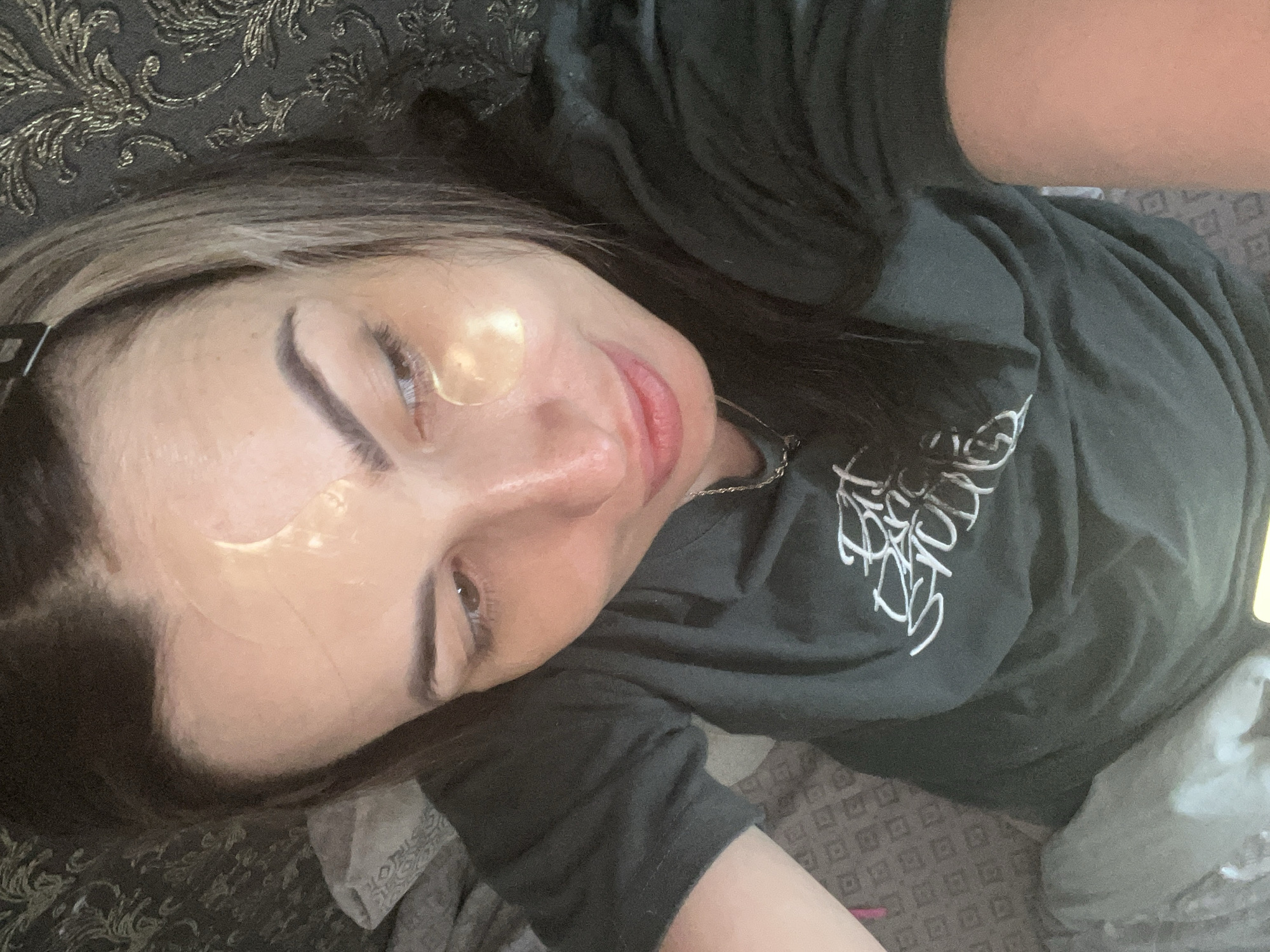 Woman takes series of selfies during late-night indoor session