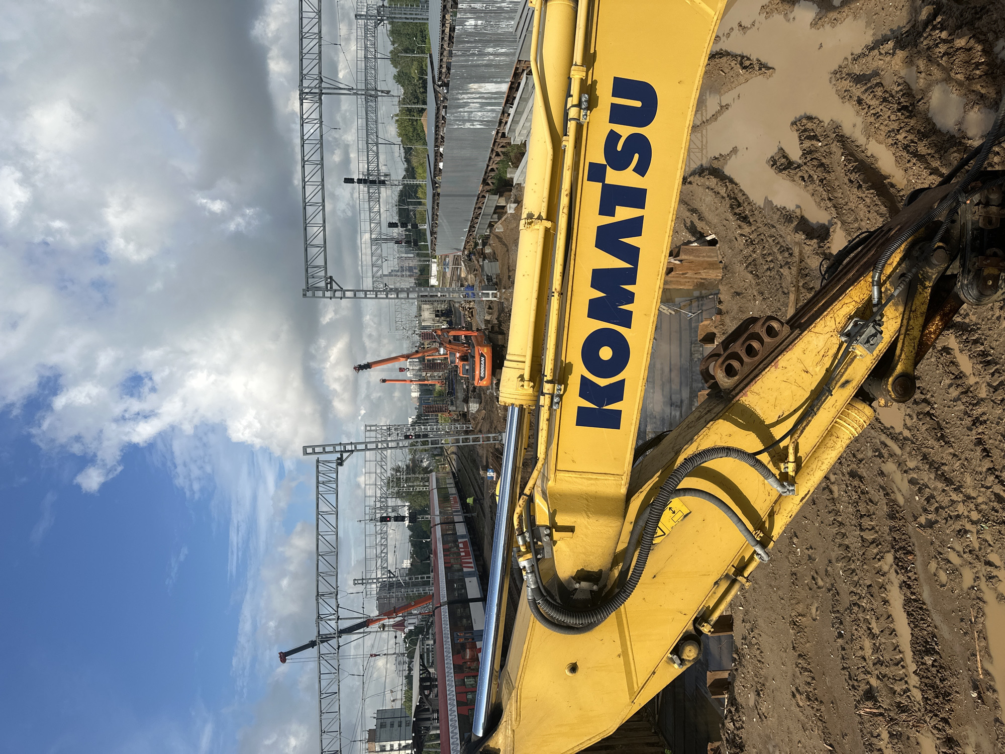 Construction activity and metro station near Tsarytsino, Moscow