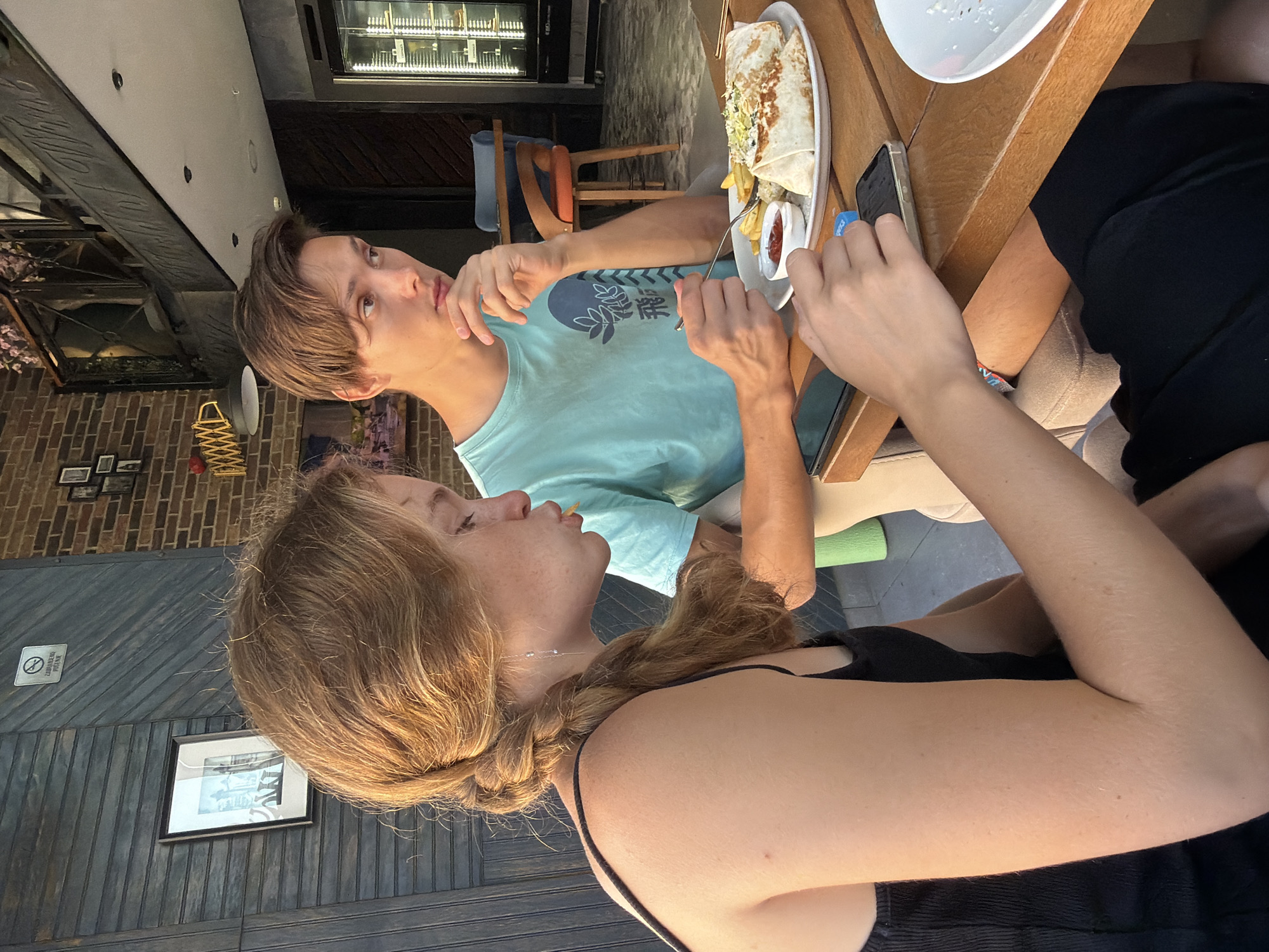 Morning café breakfast in Budva, Montenegro