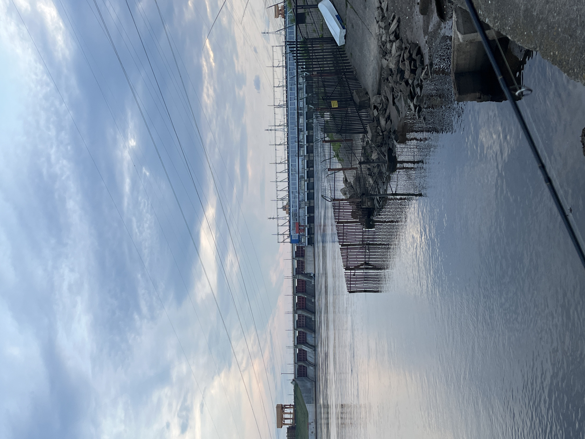 Morning walk documents industrial waterfront in Chaikovsky, Russia