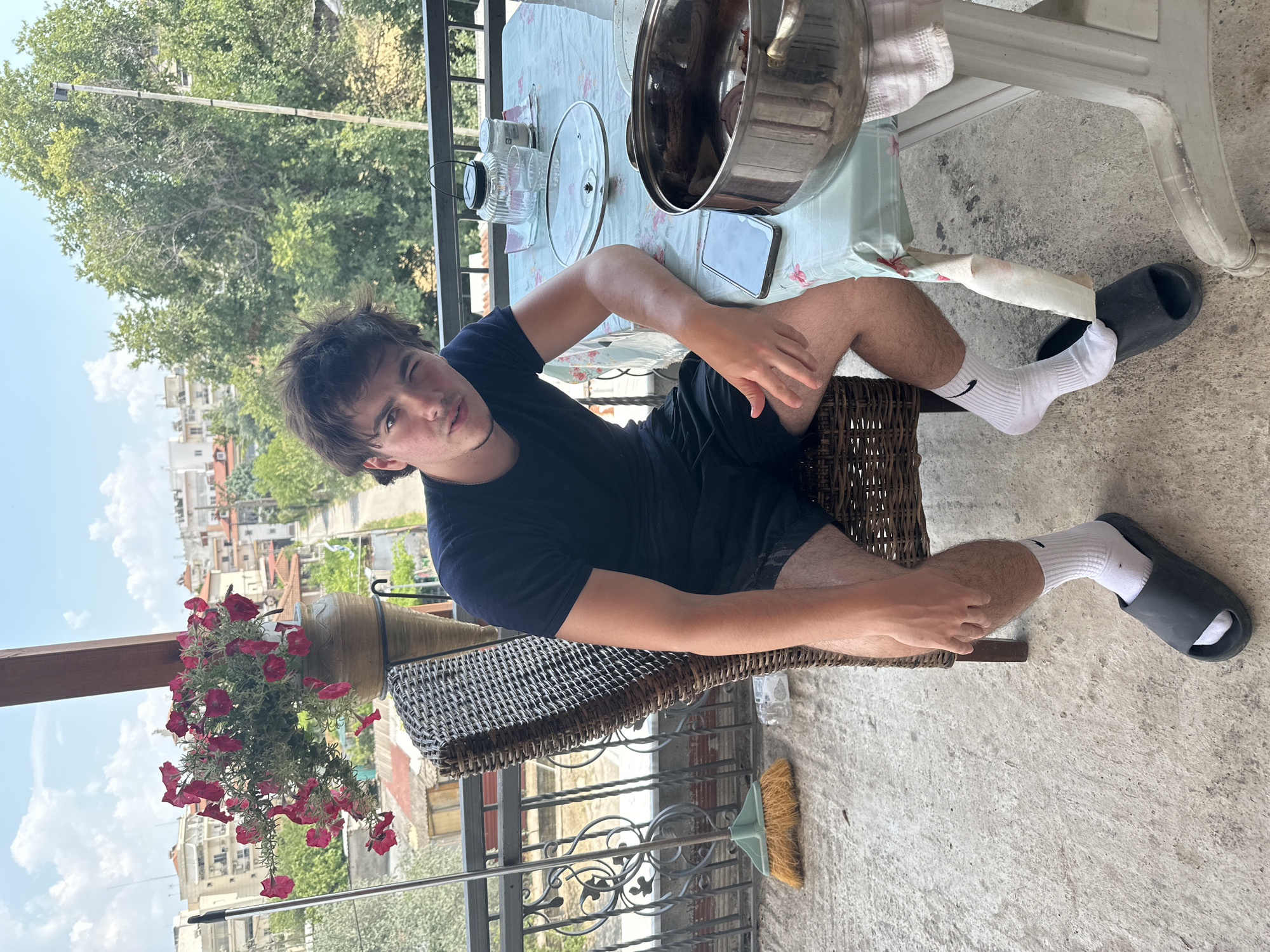 Backyard BBQ and newborn puppies in Kallithea, Greece