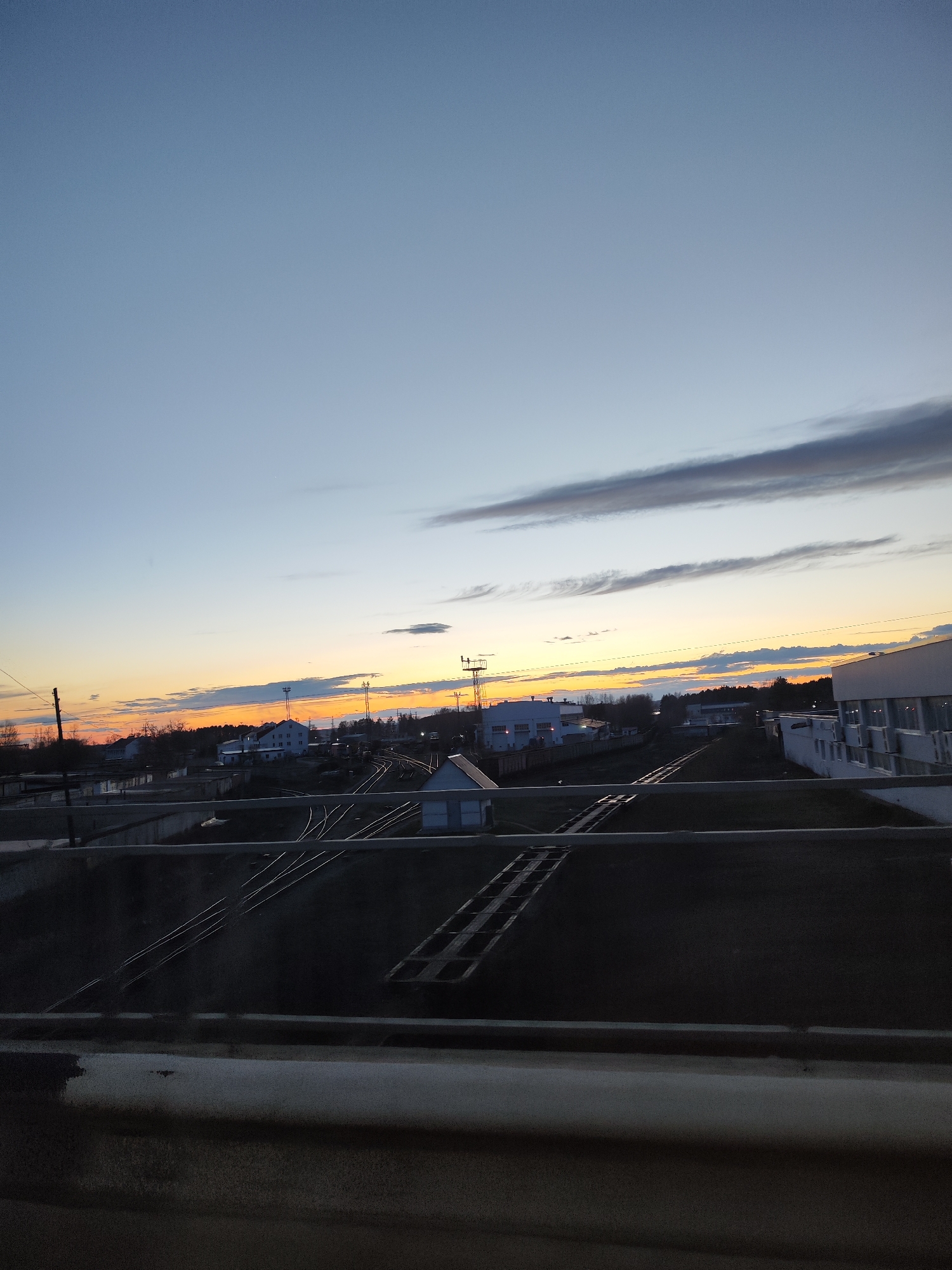 Sunset documented across Kama River waterfront in Chaikovsky, Russia