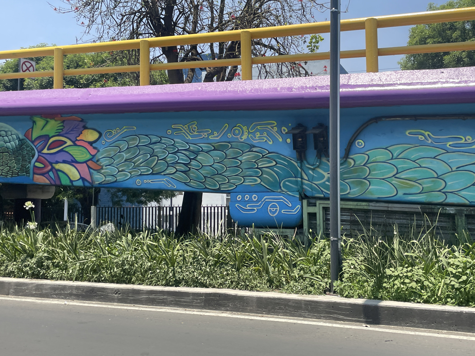 Colorful murals spotted on Mexico City overpass structures