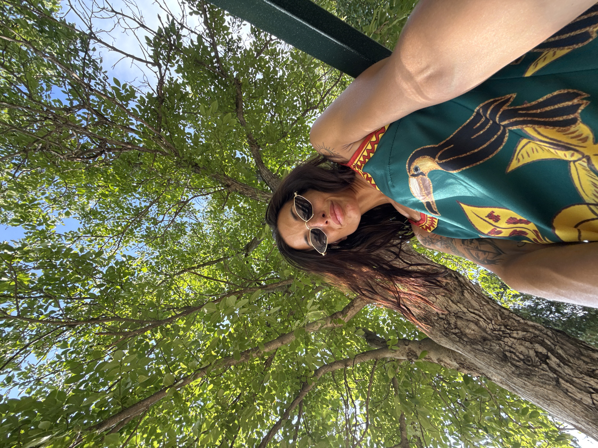Sunny afternoon at a lakeside park in Pleven, Bulgaria