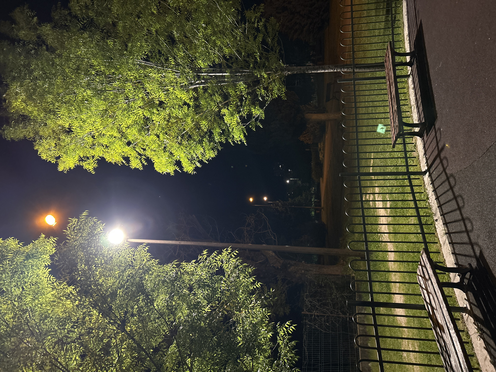 Evening park scene captured in Stara Zagora, Bulgaria