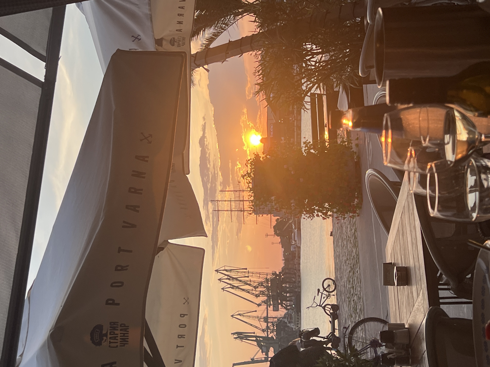 Evening stroll captures Varna waterfront life from sunset to night