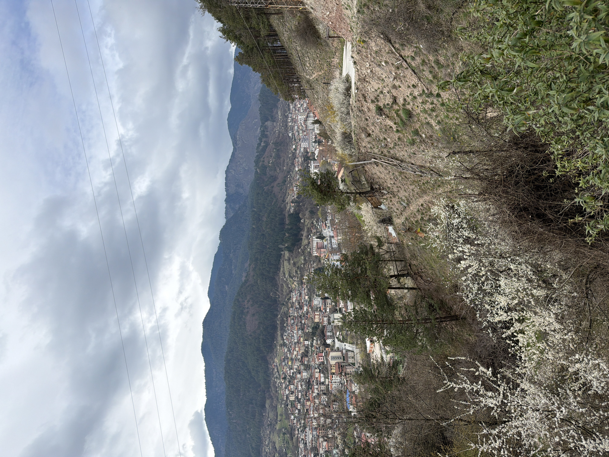 Overcast morning view captured of Devin, Bulgaria from elevated position