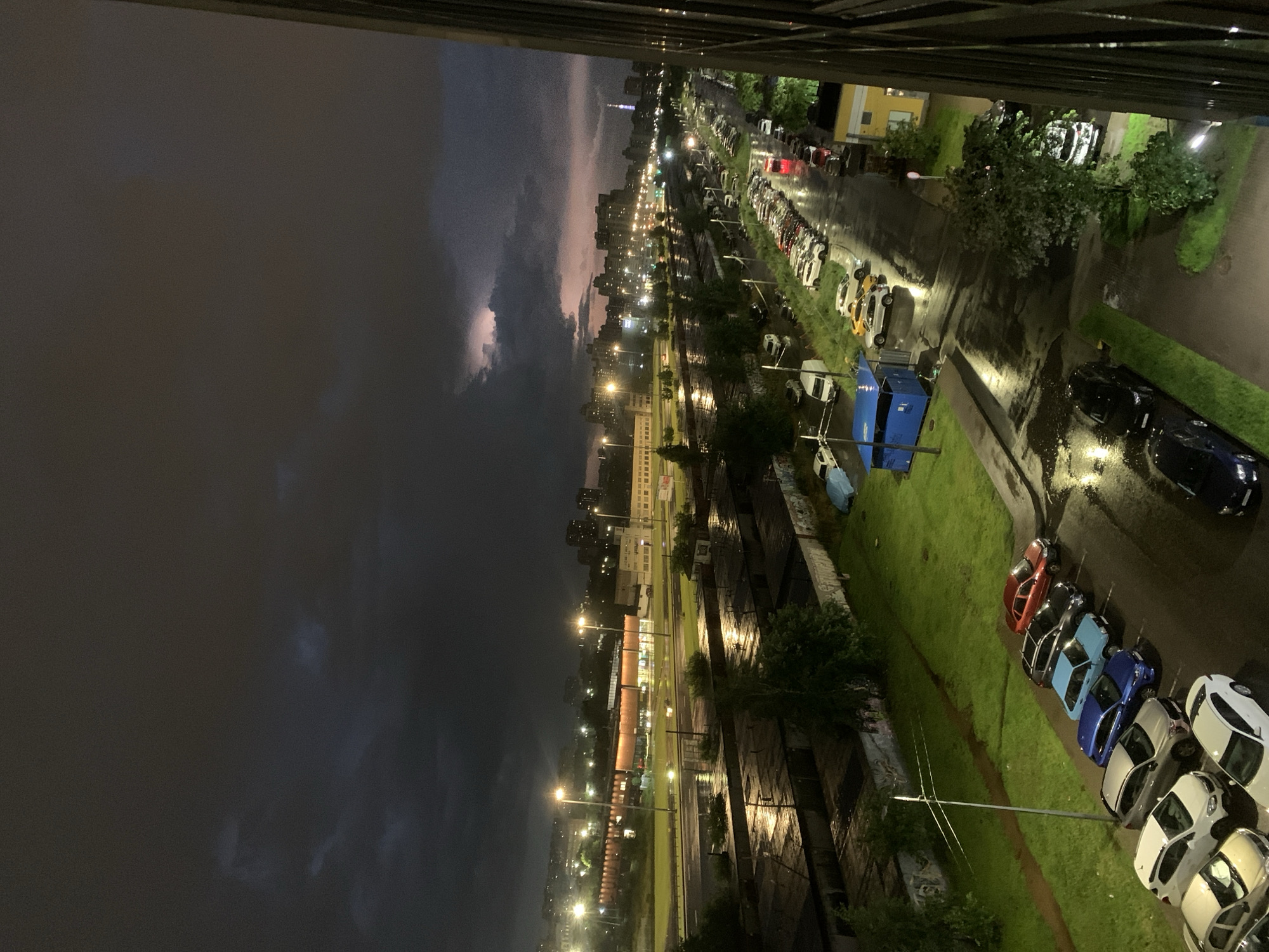 Thunderstorm rolls through Saint Petersburg on a wet summer night