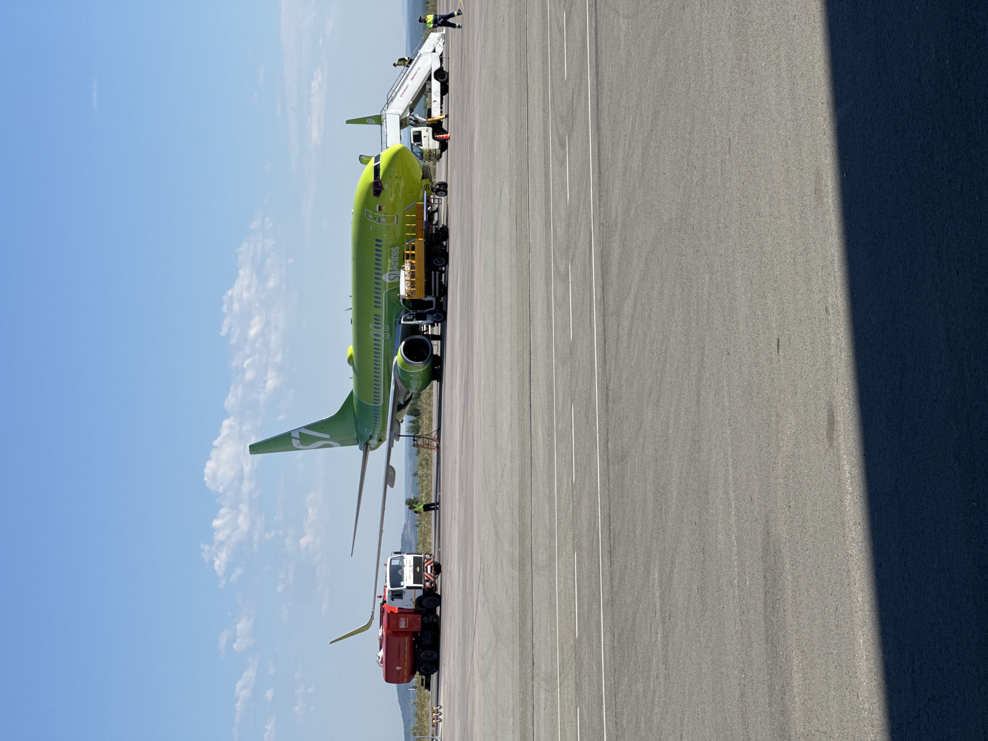 S7 Airlines Boeing 737 on the tarmac at Chulman Airport