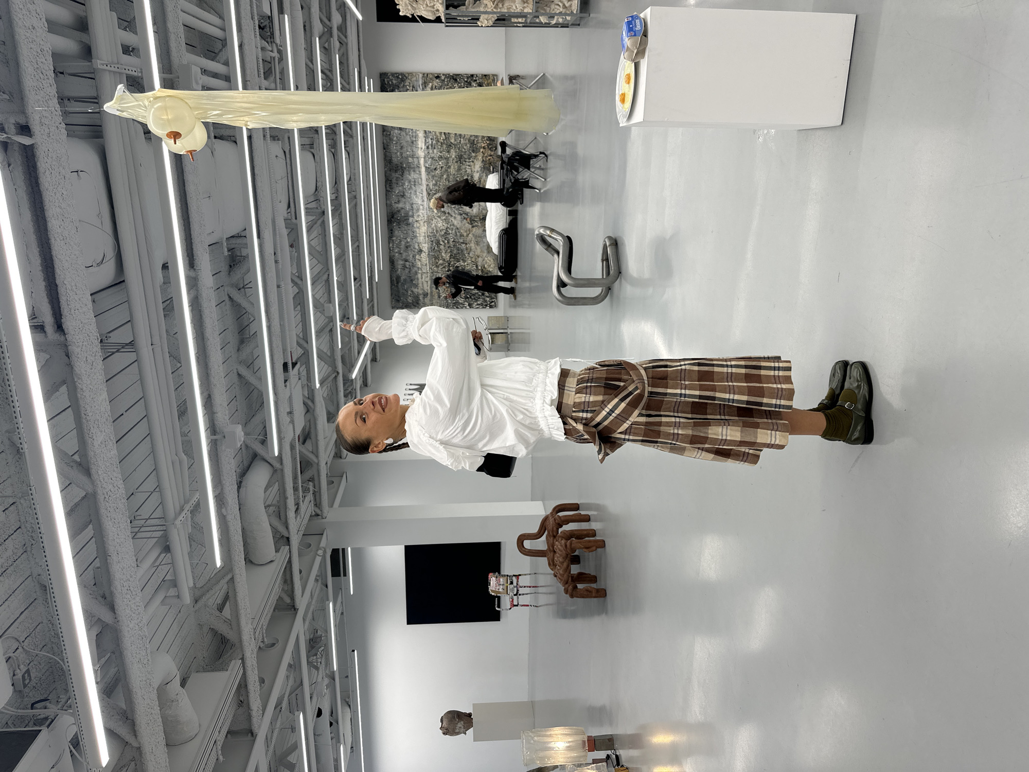 Contemporary art exhibition documented by visitors in London gallery