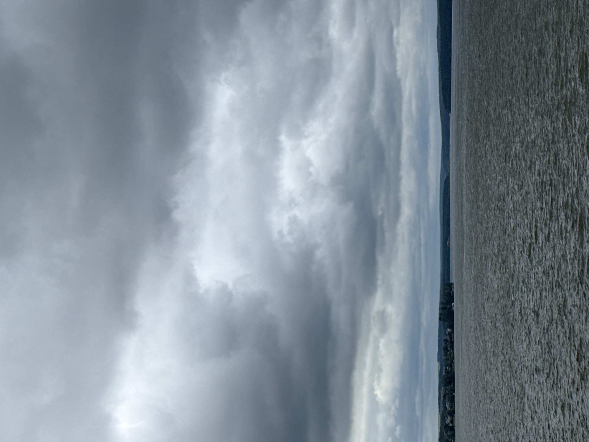 Stormy skies and birds over Votkinsk Reservoir