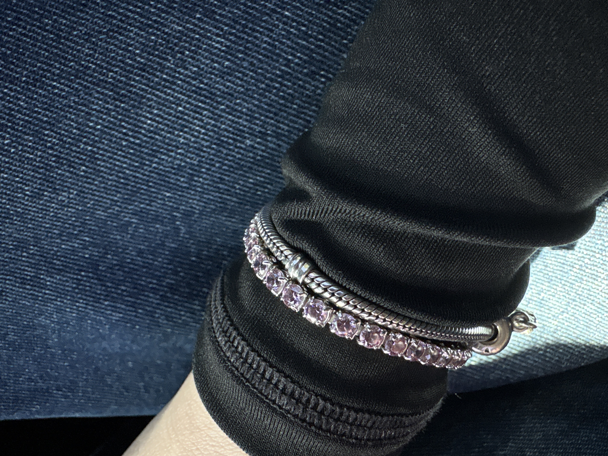 Person photographed wearing silver bracelets in Plovdiv, Bulgaria