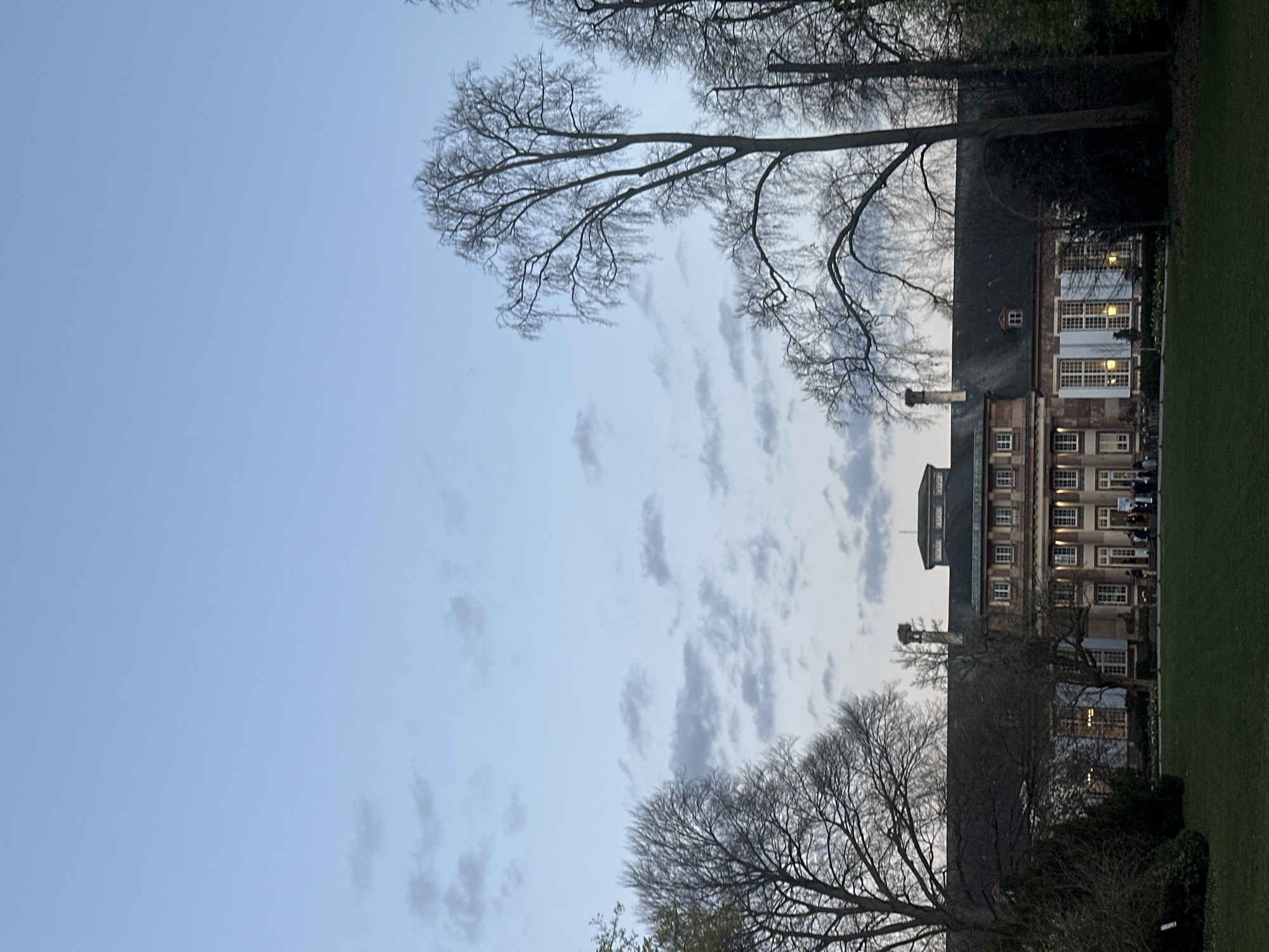 Evening documentation of university building and farewell message in Strasbourg