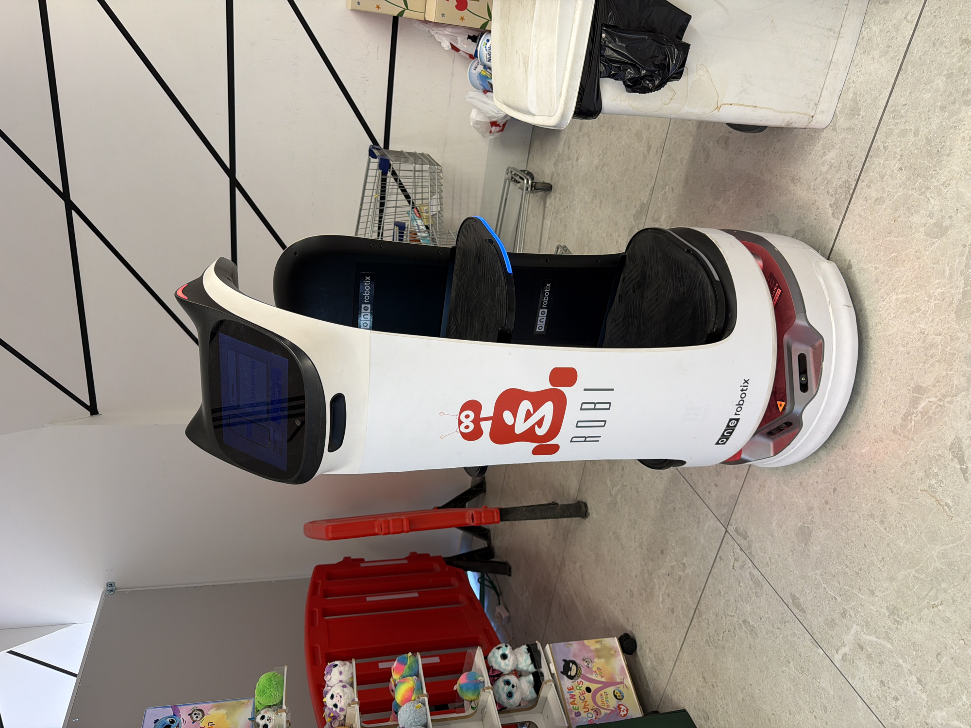 Service robot with display screen spotted in Bat Yam