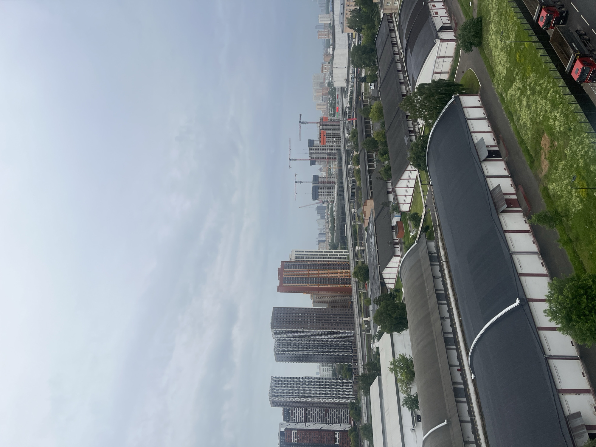 Mytishchi's urban mix of housing, industry, and construction