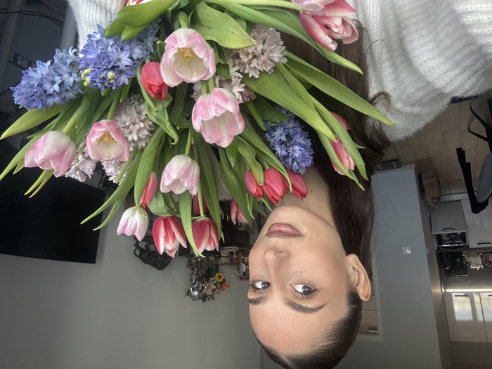 Woman documents daily routine with selfies, driving, flowers in Sofia