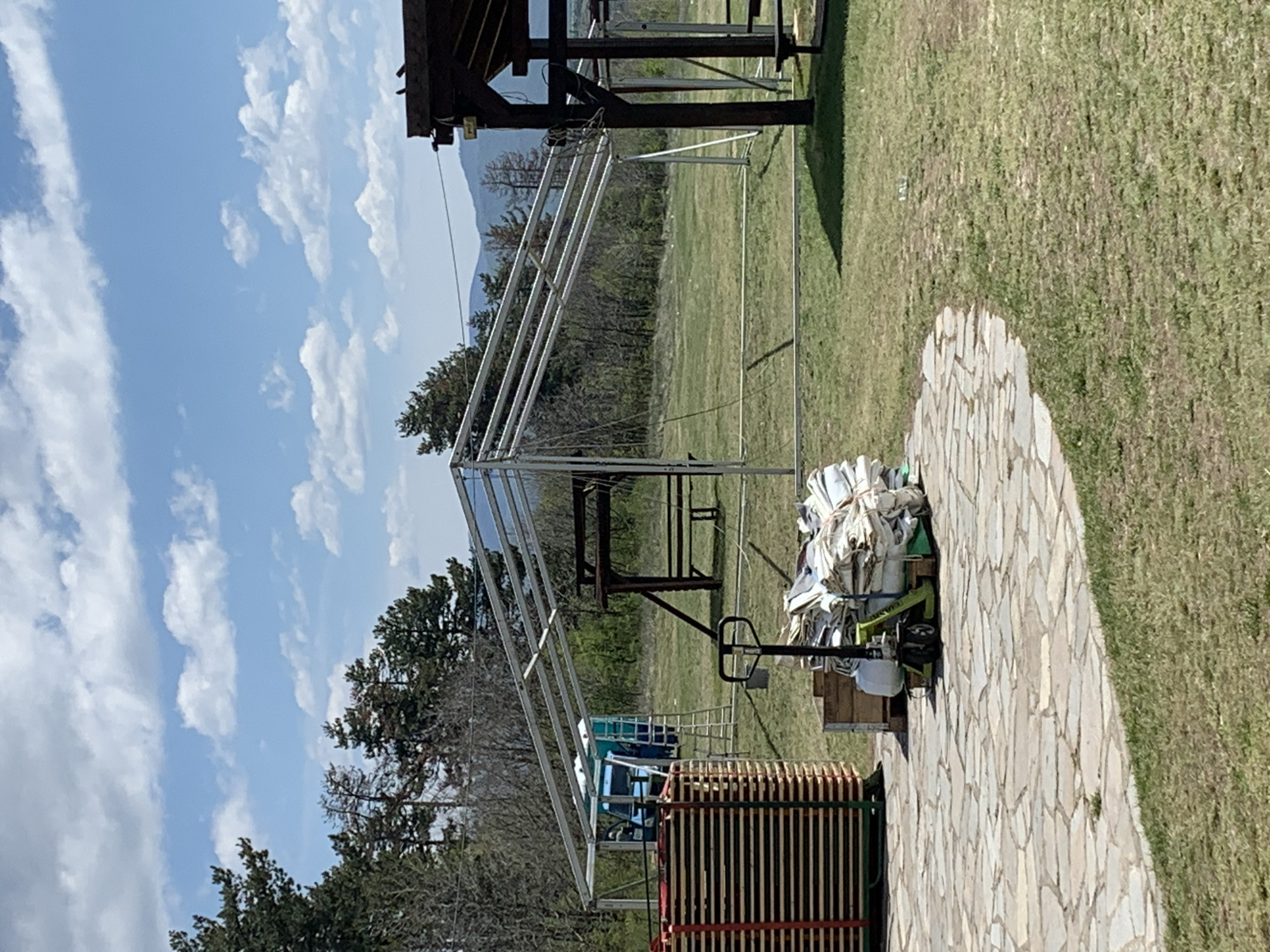 Tent frame assembly observed in Mirkovo, Bulgaria