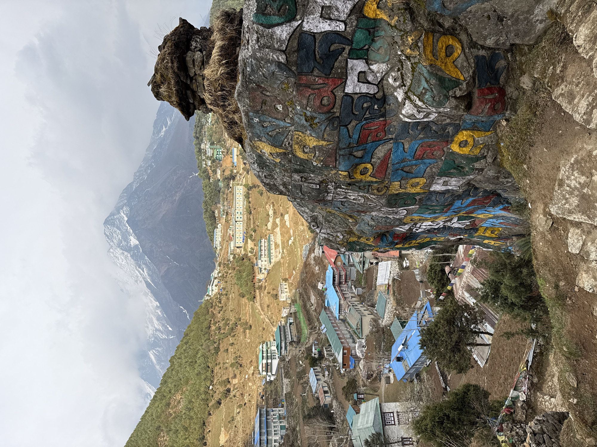 Aerial view captured of Namche village in Nepal