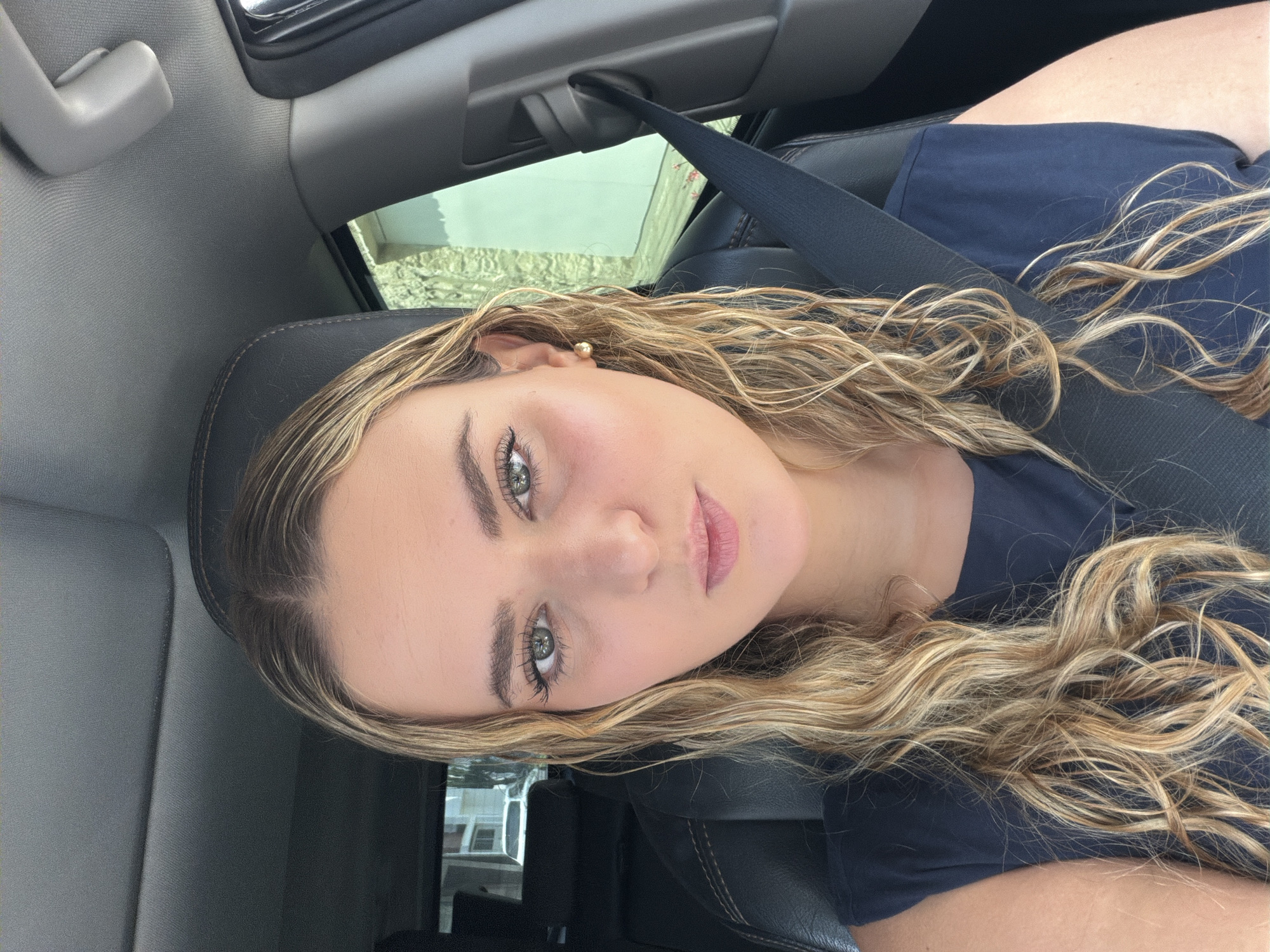Woman photographed in driver's seat in Tlaxcalancingo, Mexico